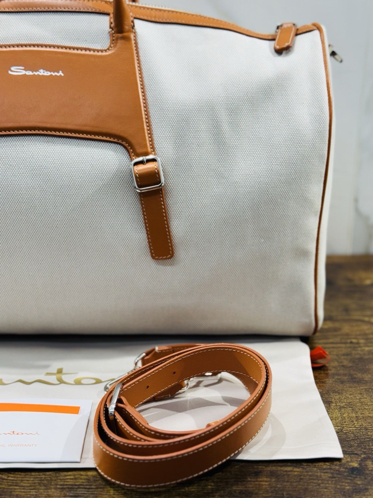 Borsone  Weekend Viaggio Santoni  Travel Bag Santoni Men Business Arancio