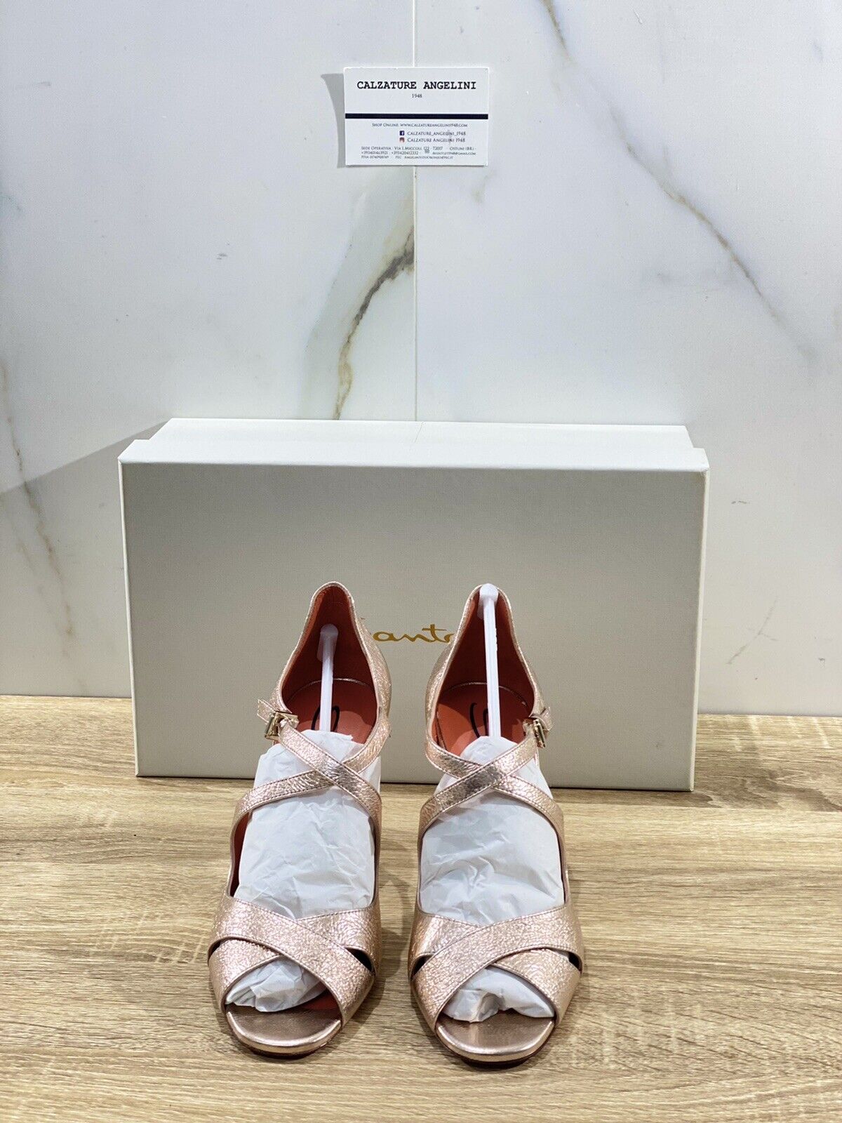 Santoni Sandalo Donna In Pelle Rose Gold Luxury Woman Shoes Santoni 37