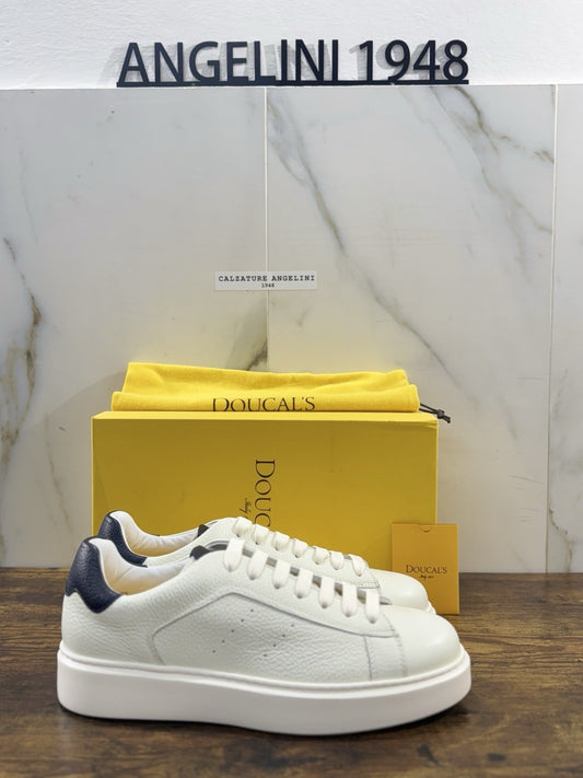 Doucal’s Sneaker Uomo Memory Foam Bianca PelleLuxury Men Doucal’s Extra Light 40