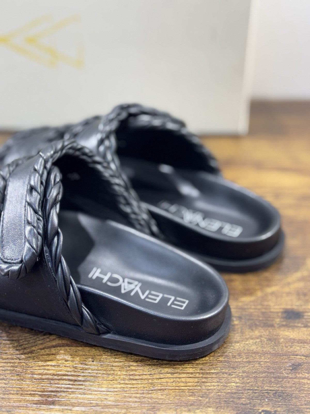 Elena Iachi Ciabatta Donna Pelle Nero  Casual Sandal Donna 38