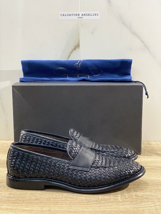 Claudio Marini Calzolaio Mocassino Uomo Intreccio Nero Luxury Handmade 40