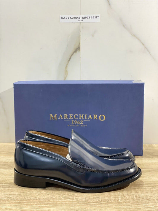 Marechiaro 1962 Mocassino Uomo Pelle Blu Fully Made In Italy 45