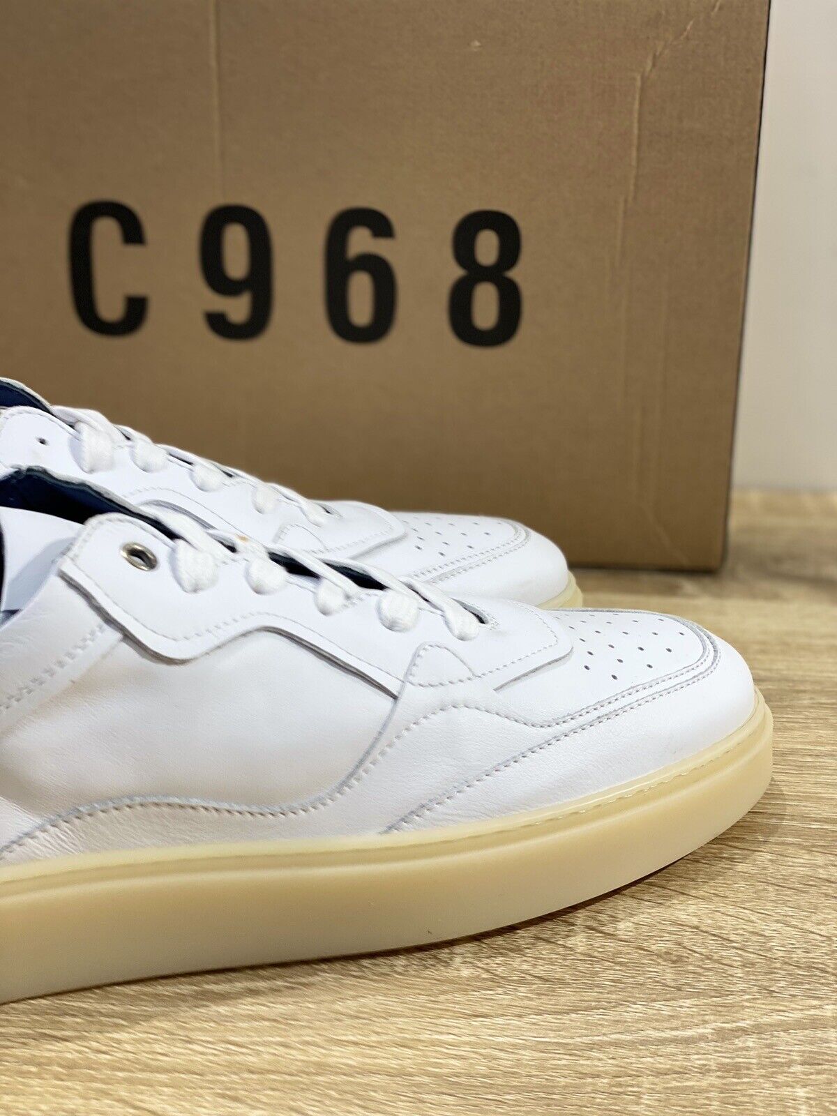 C968 Sneaker Uomo Pelle Bianca Modello Cary Made In Italy 45