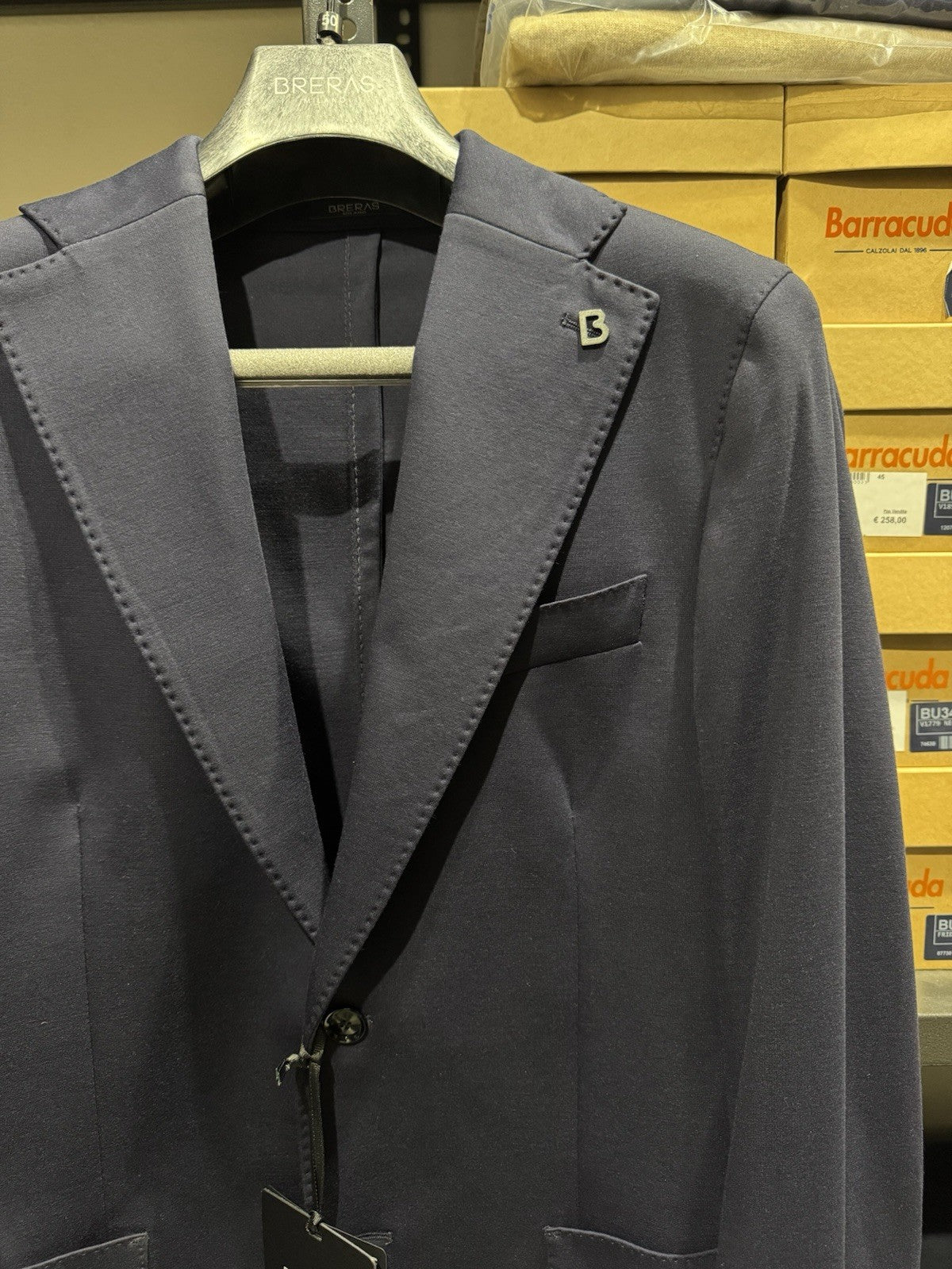 Abito Breras Milano Giacca 2 Bottoni Business  Blu Made In Italy Uomo 46