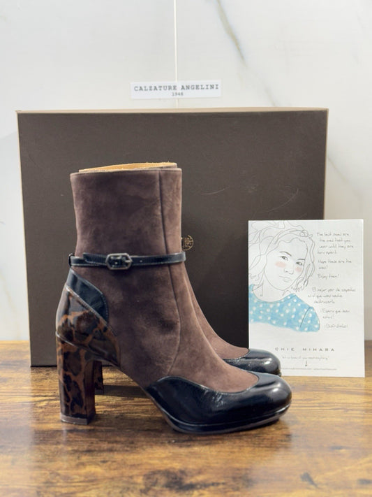 Chie Mihara Stivaletto Donna Custor Pelle Nero Testa Luxury Boot 37