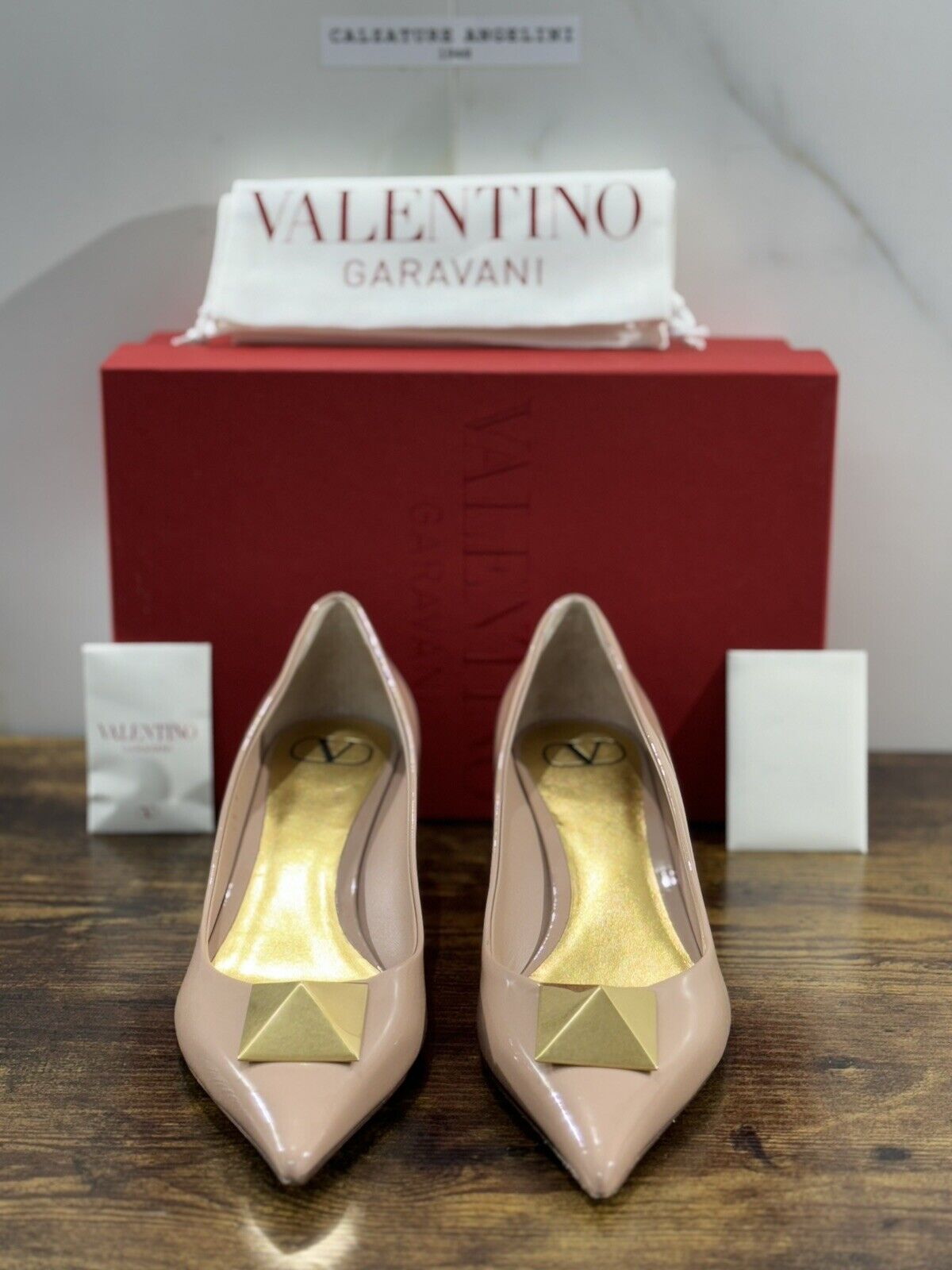 Valentino Garavani Decollete’ Donna One Stud Vernice Nude  50mm Luxury 41