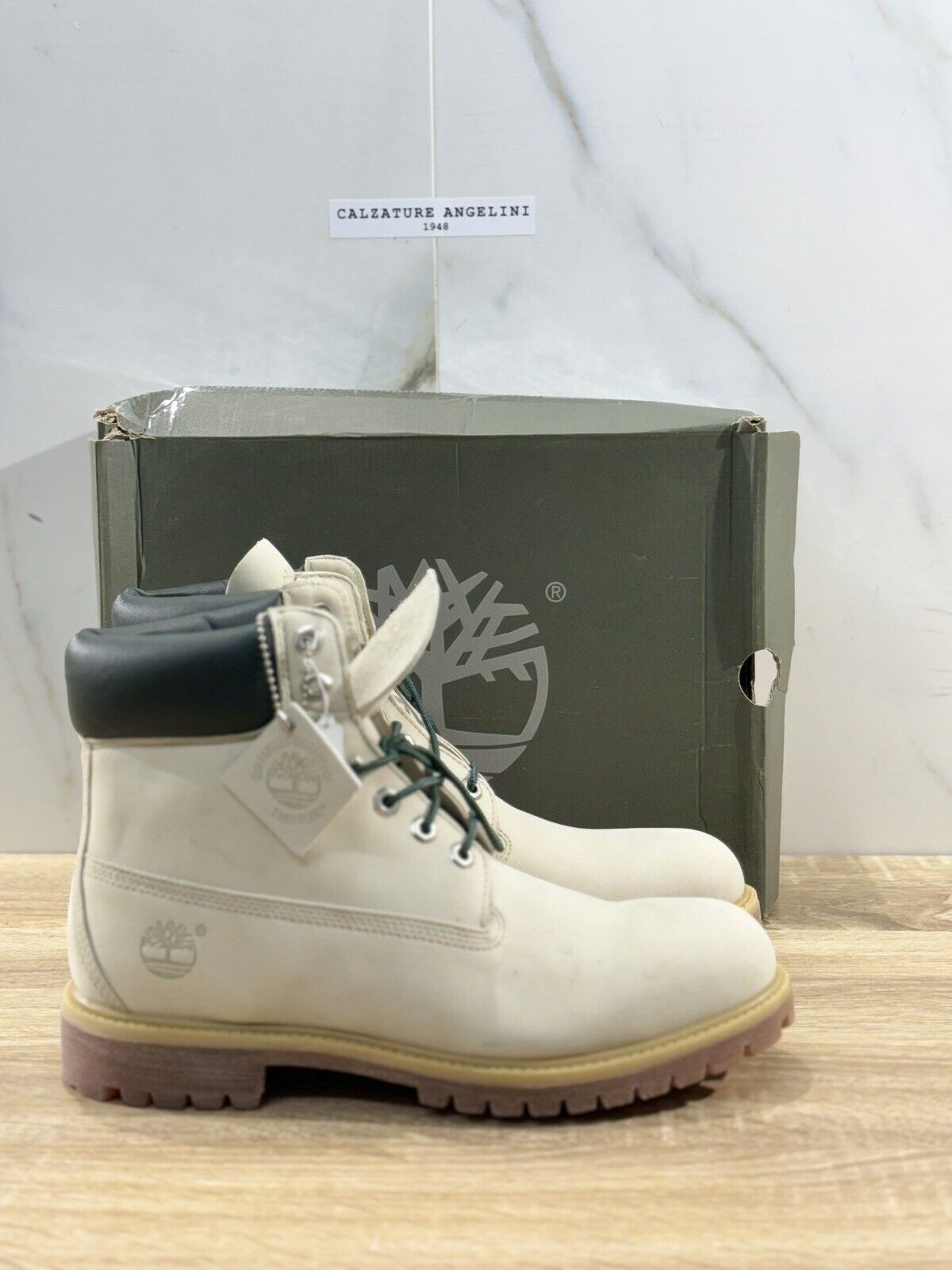 Timberland 6 Inch Pelle Nabuk Bianco Uomo Boot Timberland Icon Waterproof 44