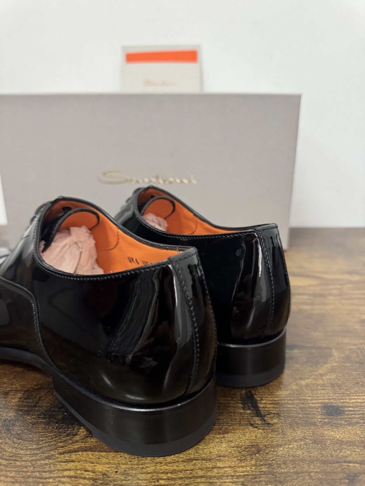 Santoni Oxford In Pelle Lucida Nero Luxury Santoni Scarpa Uomo 42.5