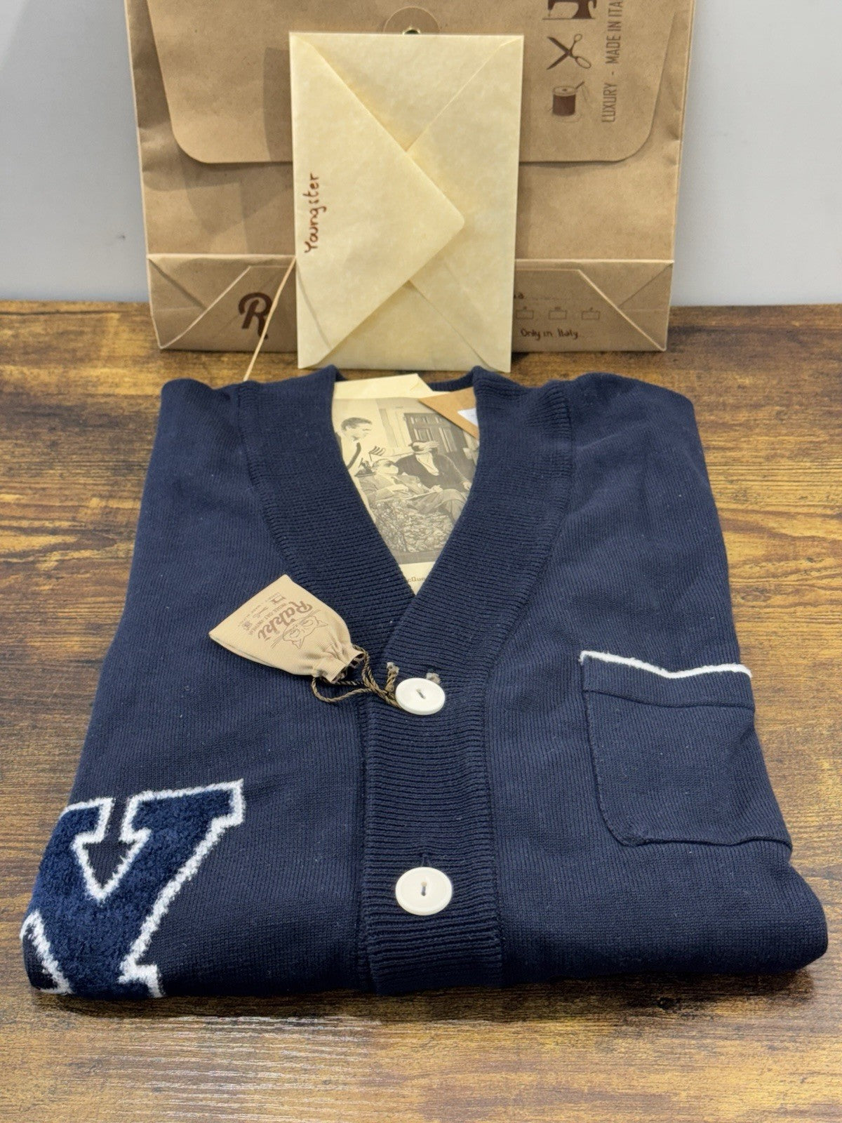 Rakki Cardigan College Steve McQueen Blu Cotone Makò  Uomo 52