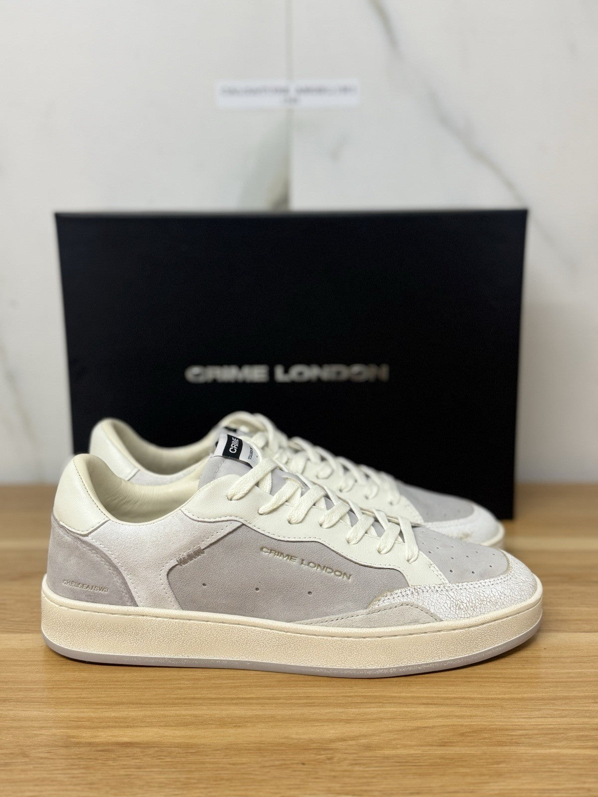 Crime London Sneaker Chelsea Casual Pelle Bianca Uomo 41