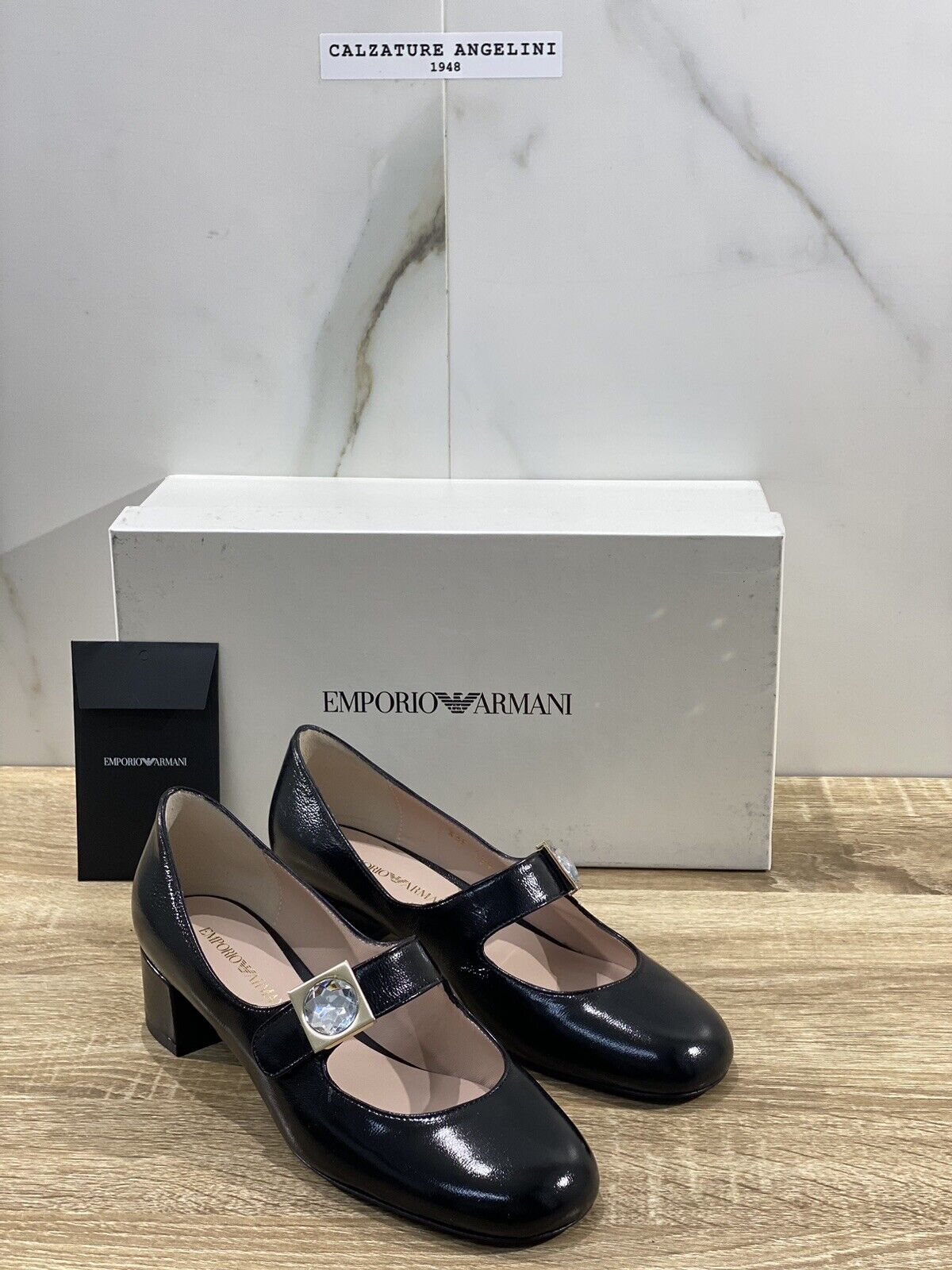 Emporio Armani mocassino donna pelle nero luxury Armani shoes woman 39