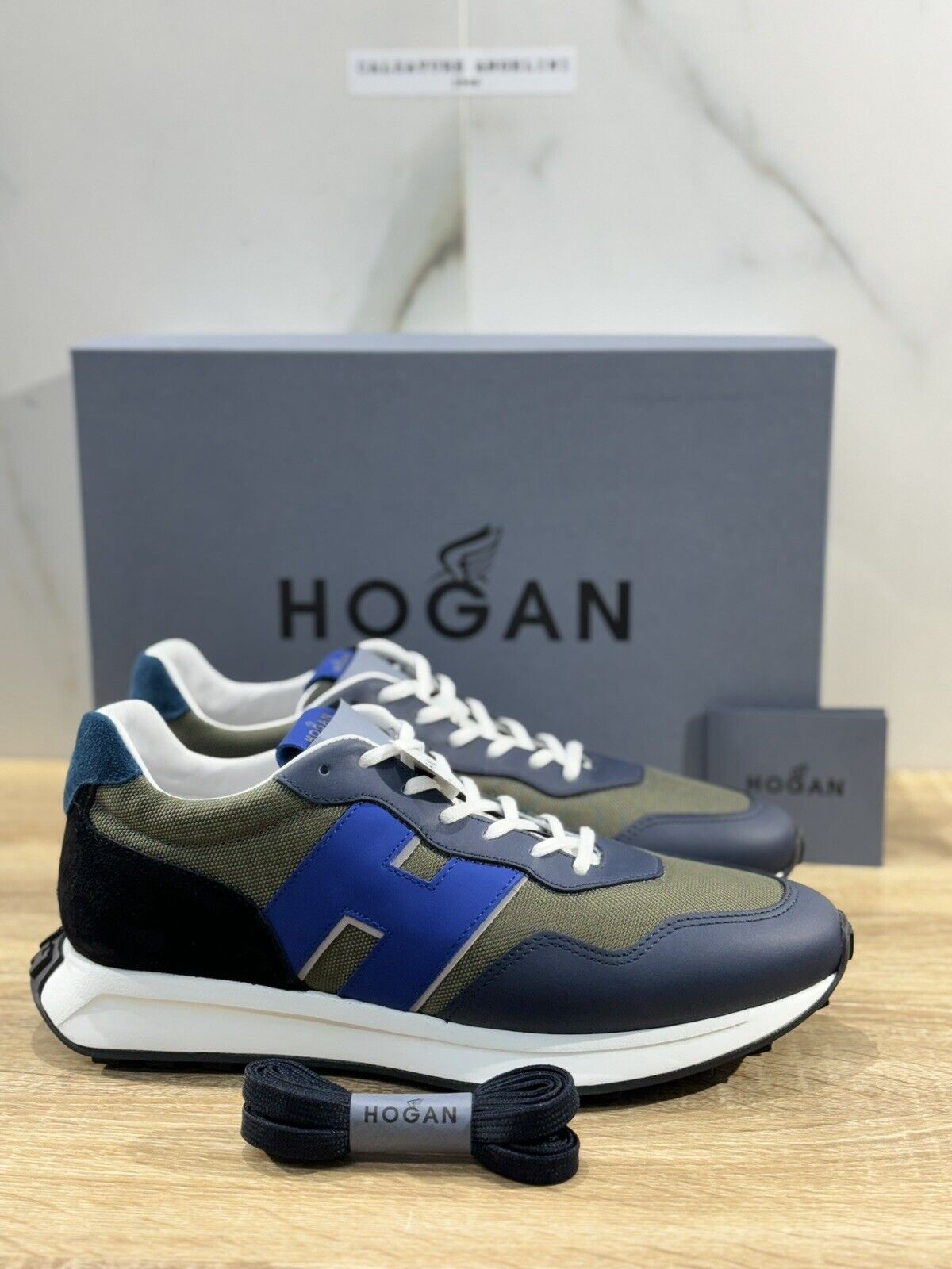 Hogan H601 uomo sneaker Pelle Blu  memory foam Luxury Hogan Men Shoes 40