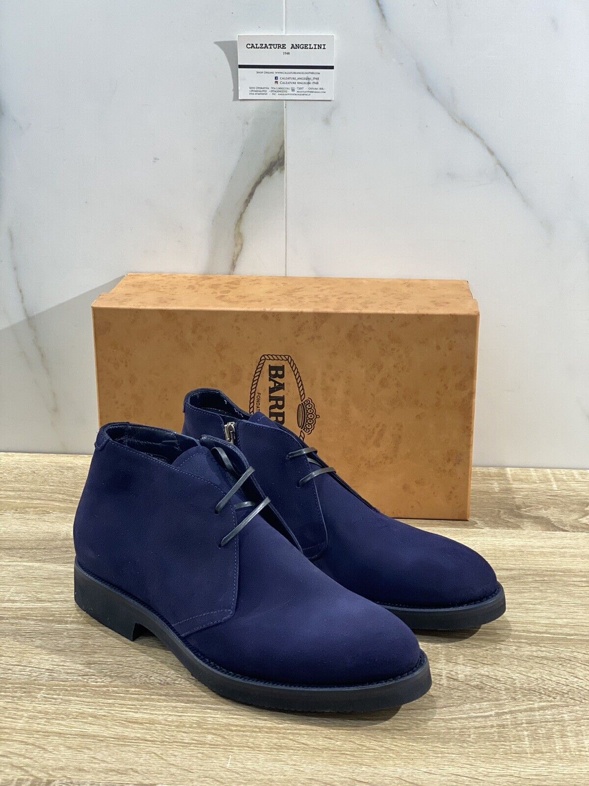 Barrett Polacchino uomo in Suede Blu  luxury men boot barrett Vibram Sole 41