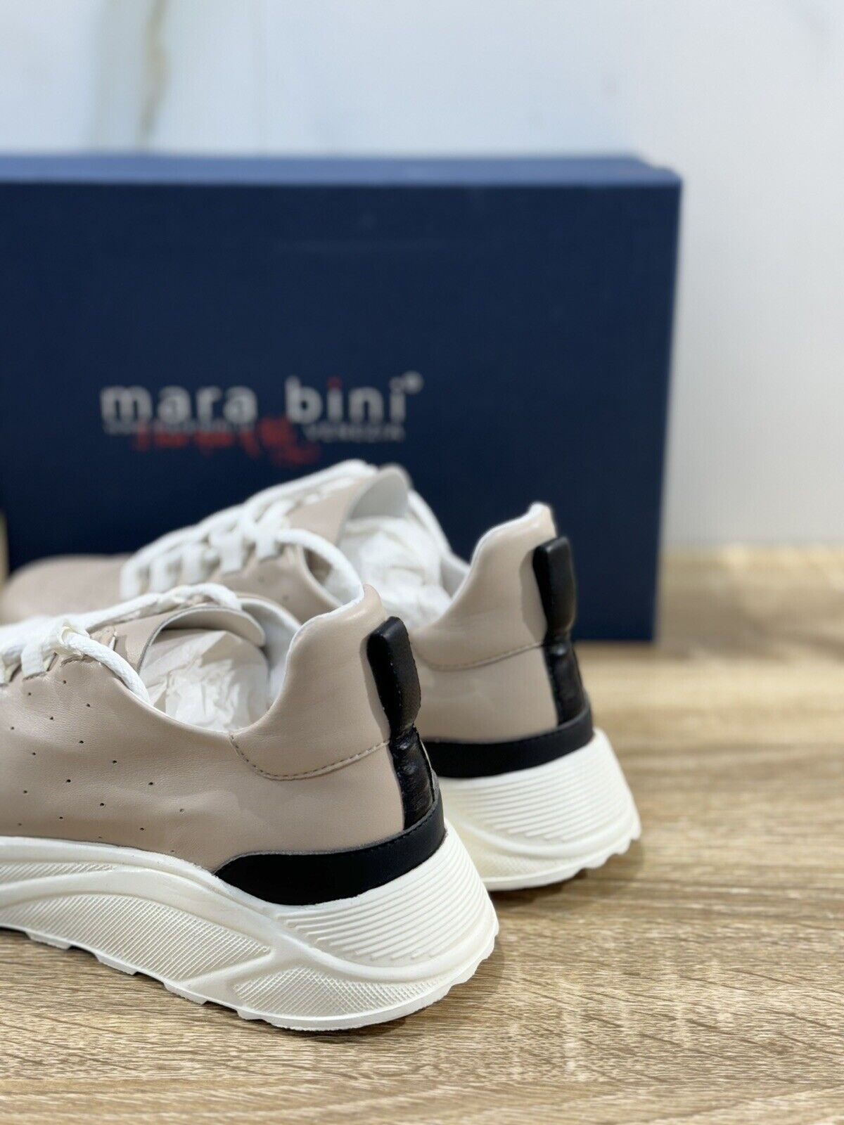 Mara Bini Sneaker Donna Pelle Beige   Extra Light Handmade 40