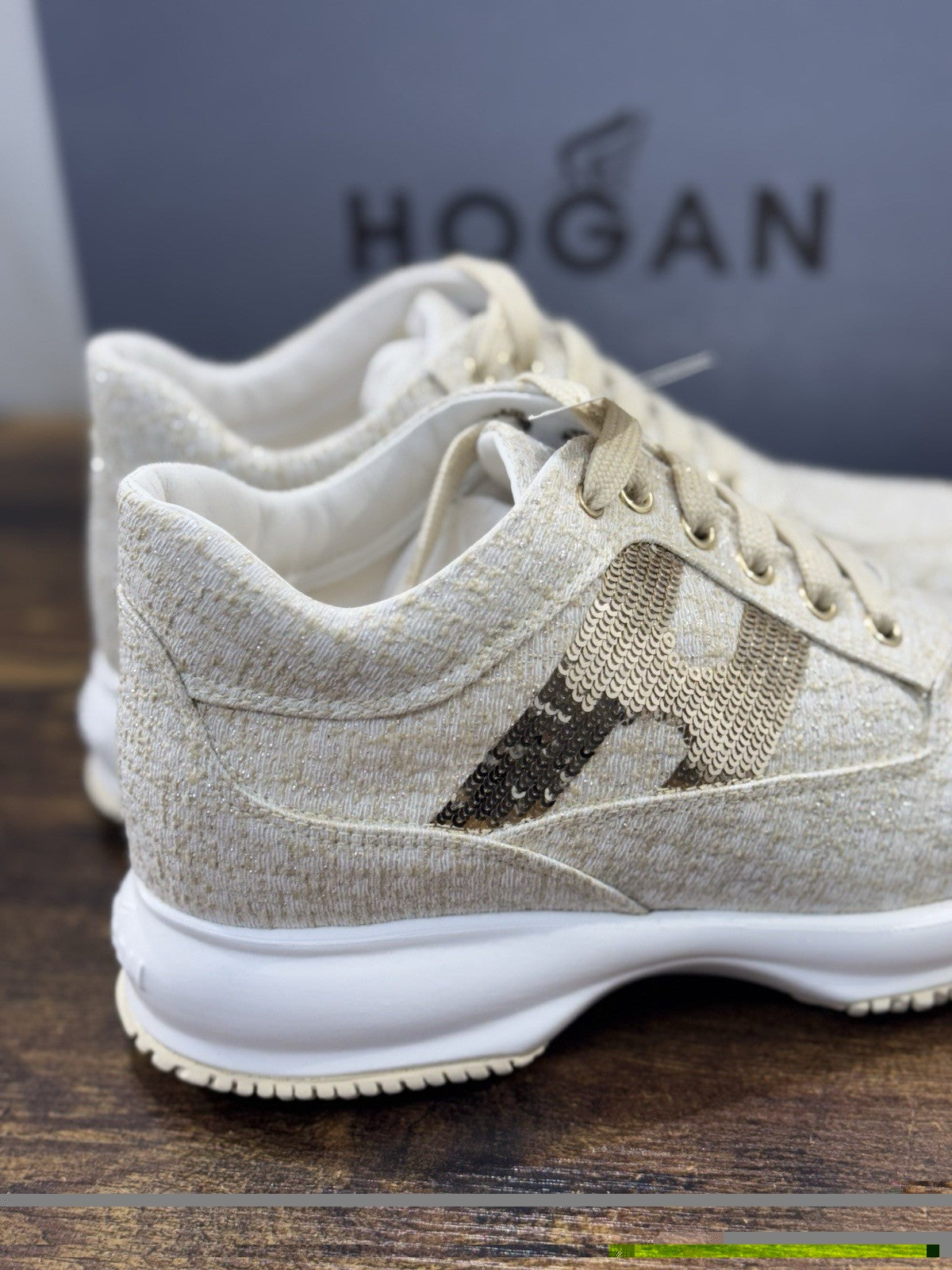 Hogan Interactive Pelle Crema Pailettes  Casual Hogan Donna 37