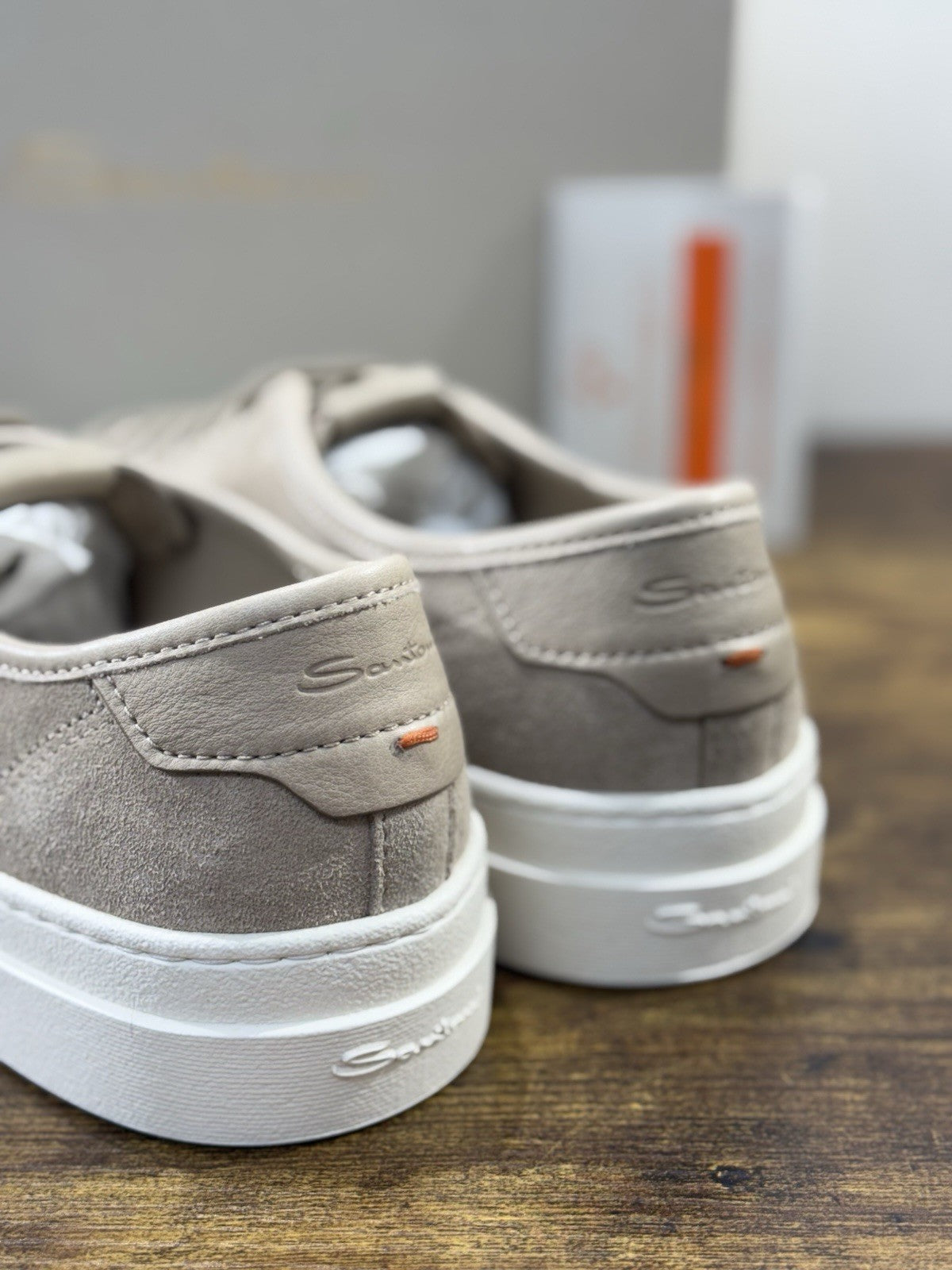 Santoni Sneaker Icon Pelle Suede Beige   Luxury Santoni Scarpe Uomo 43