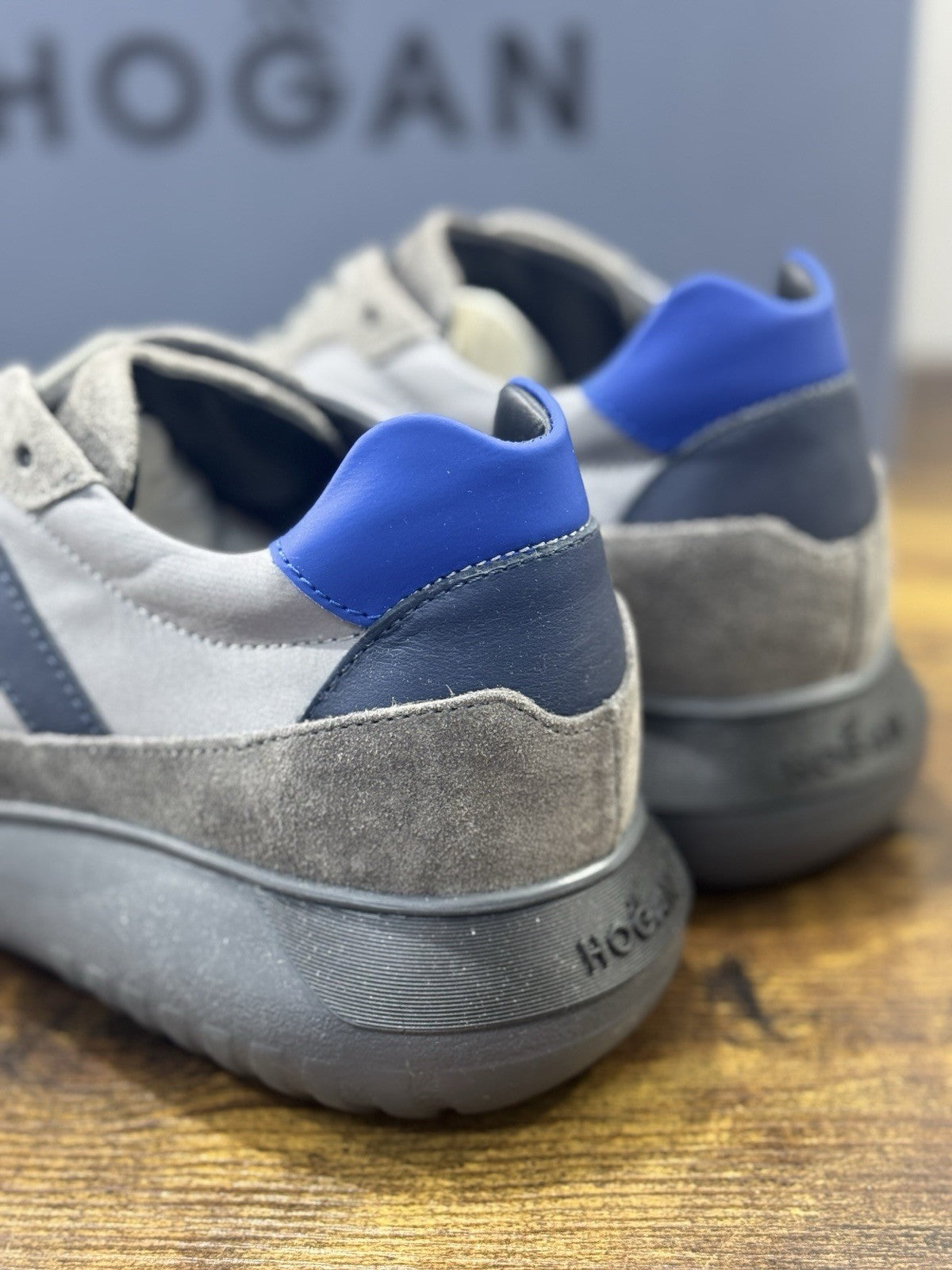 Hogan Interactive 3 Pelle Suede Grey Blu  Casual Hogan Uomo 43