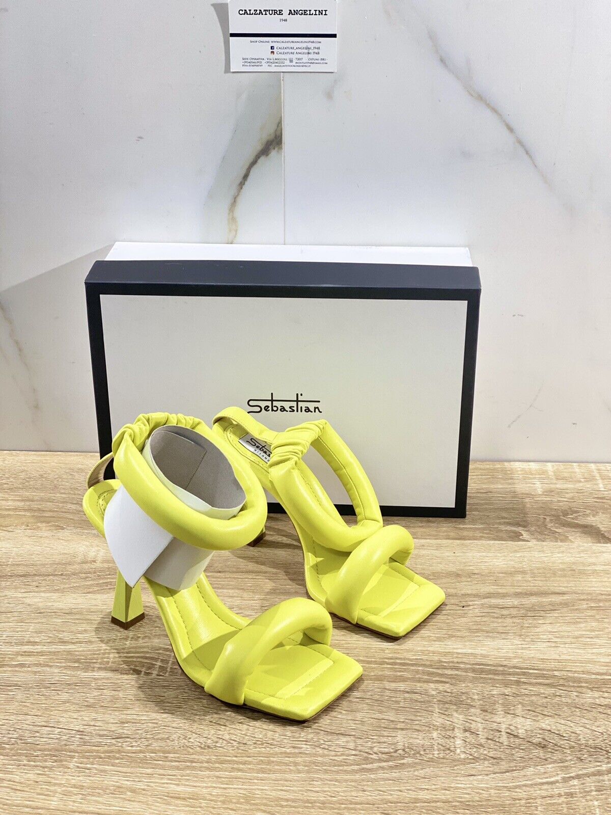 Sebastian Sandalo Donna S8558 Tubolare In Nappa Yellow Luxury Woman Sandal 39