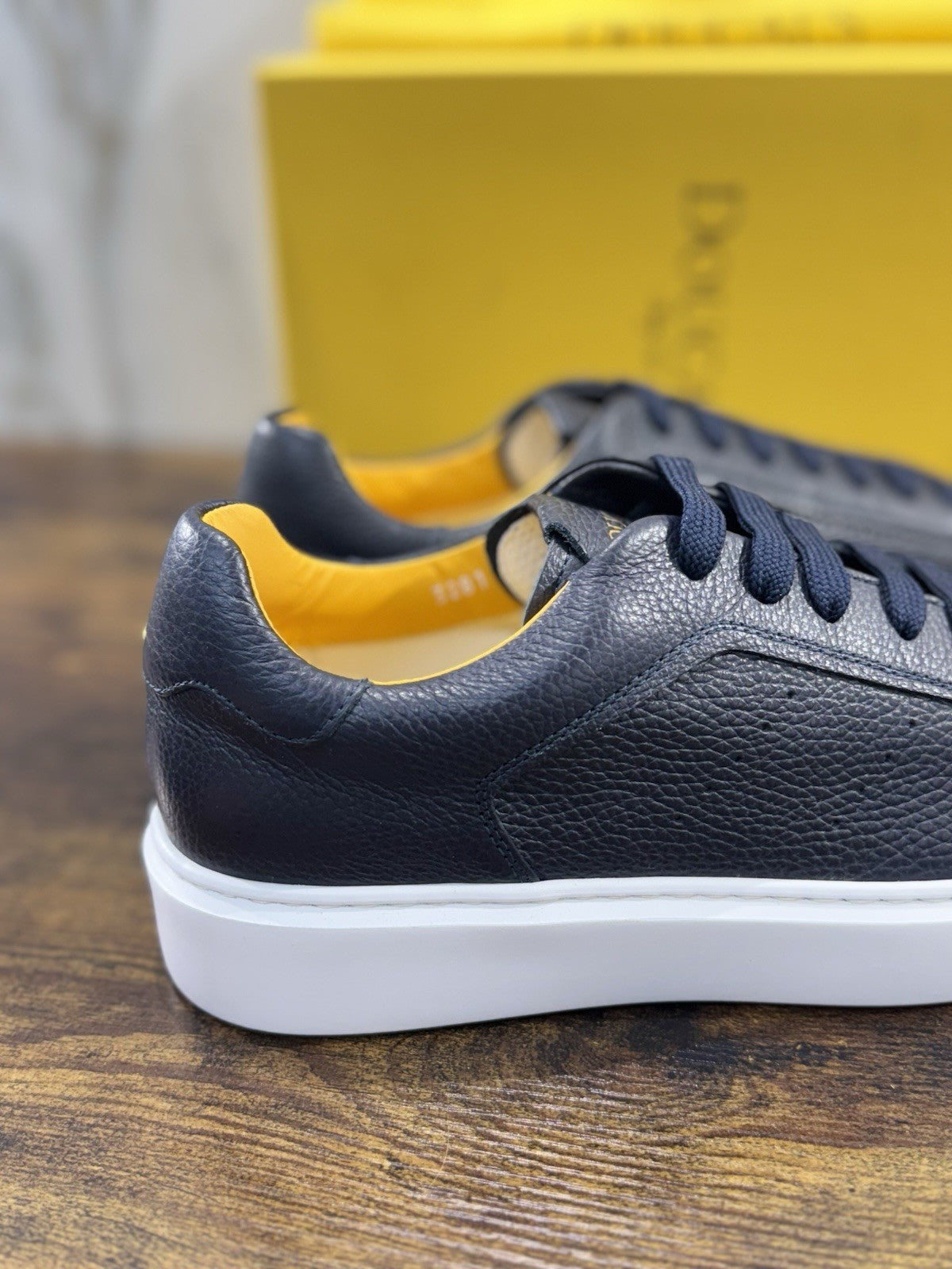 Doucal’s Sneaker Uomo Memory Foam Blu  PelleLuxury Men Doucal’s Extra Light 41.5
