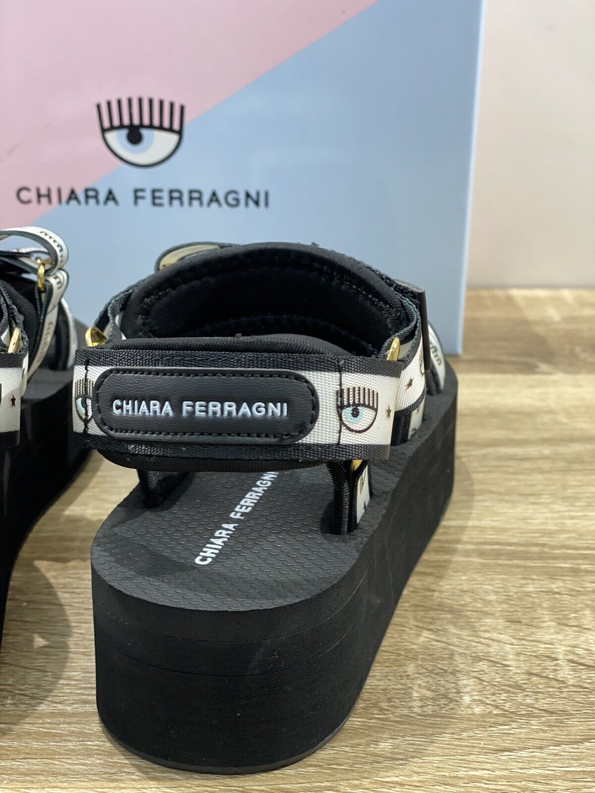 Chiara Ferragni Sandalo donna double strap logo mania 41