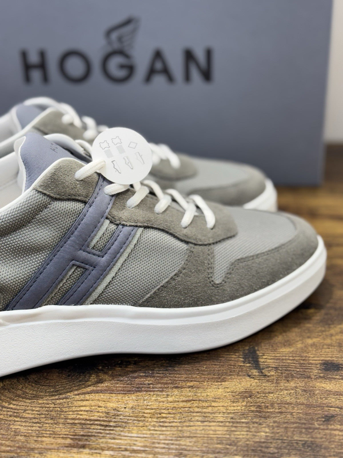 Hogan H 580 Sneaker Pelle Suede Grey  Casual Hogan Uomo 44