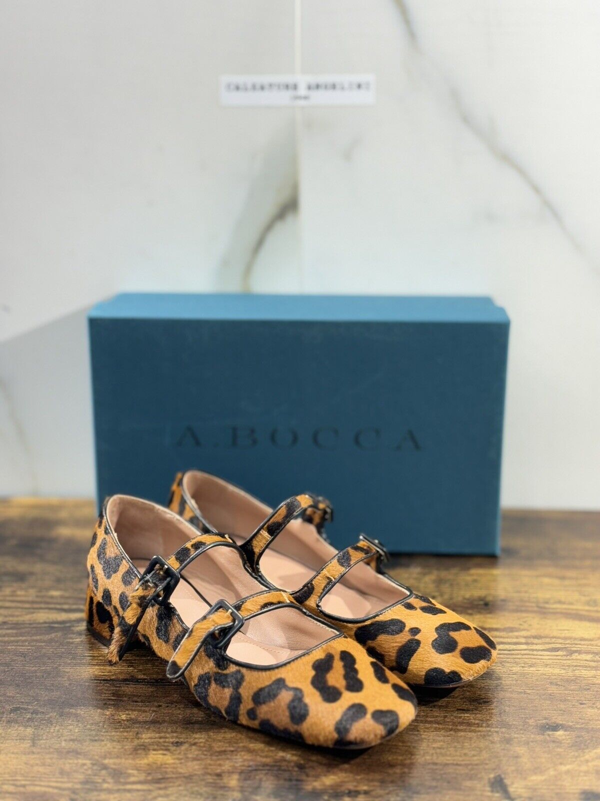 A.Bocca Two For Love Scarpa Donna Pelle Leopard  Tacco Luxury Handmade 37