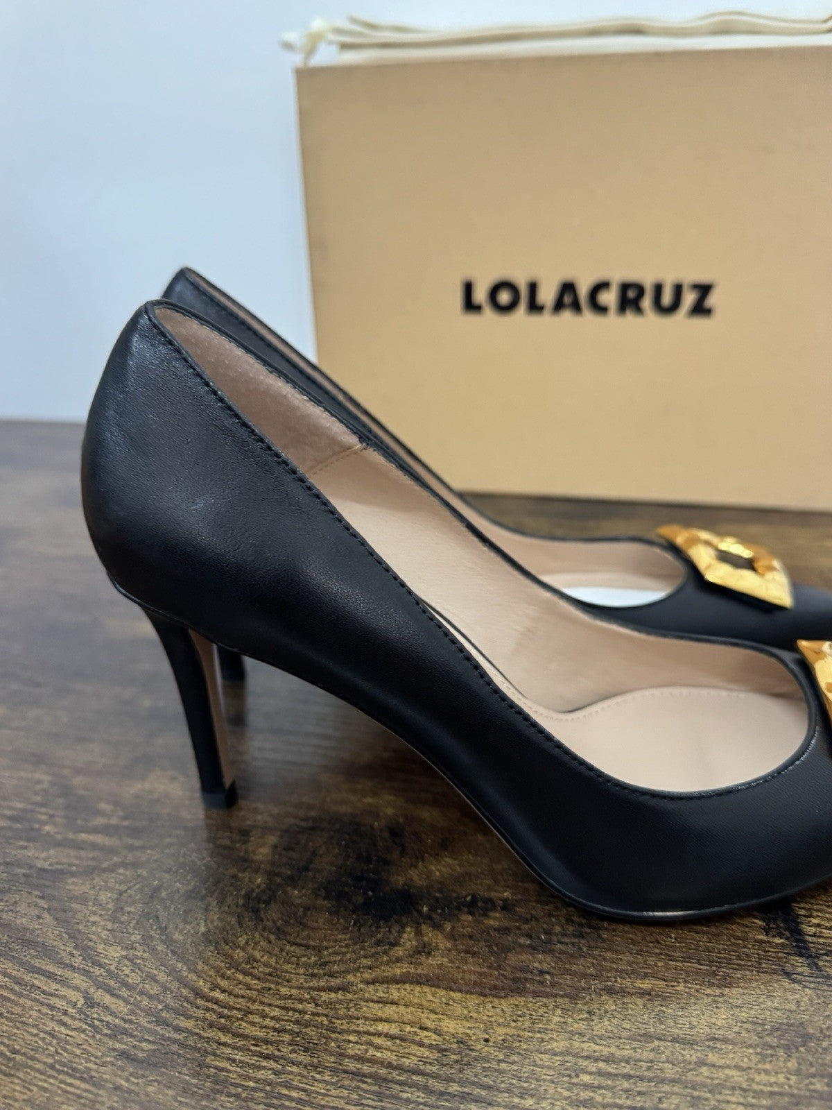 Lola Cruz Décolleté Pelle Nero Tacco 85 Casual Donna 36