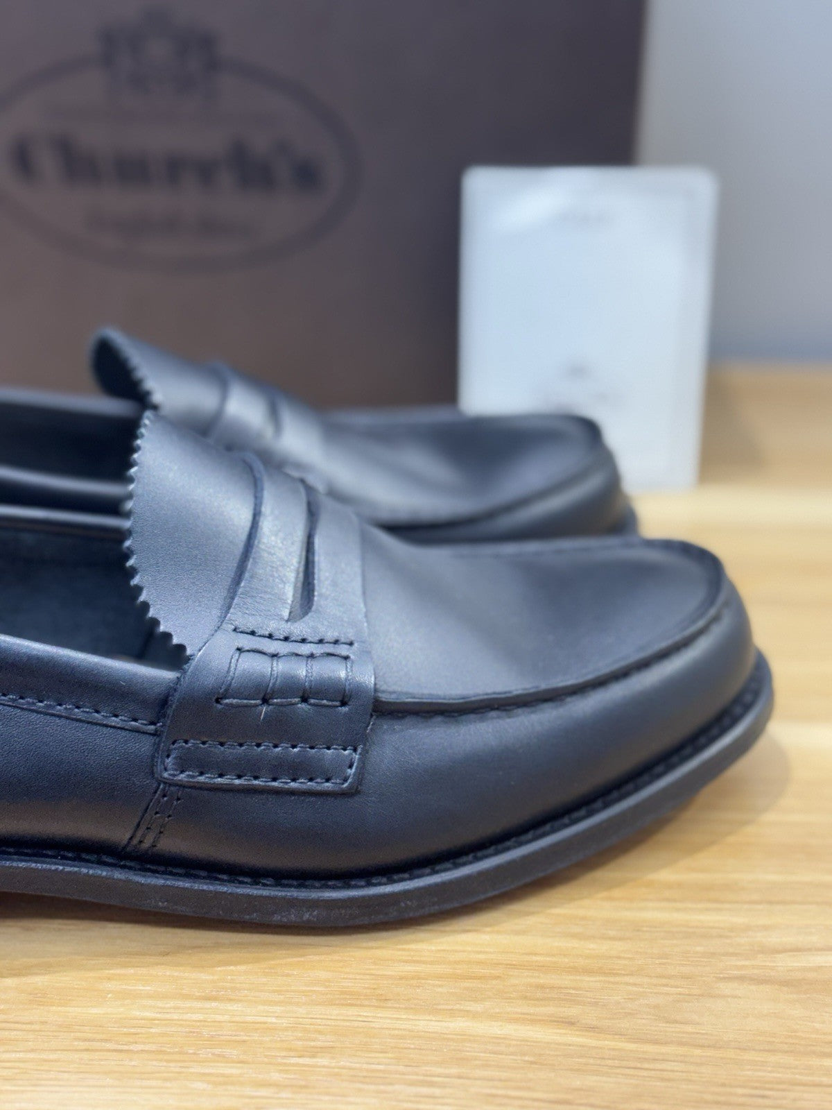 Church’s Pembrey Mocassino Fondo Cuoio Pelle Nero  Luxury Church’s Uomo 40.5