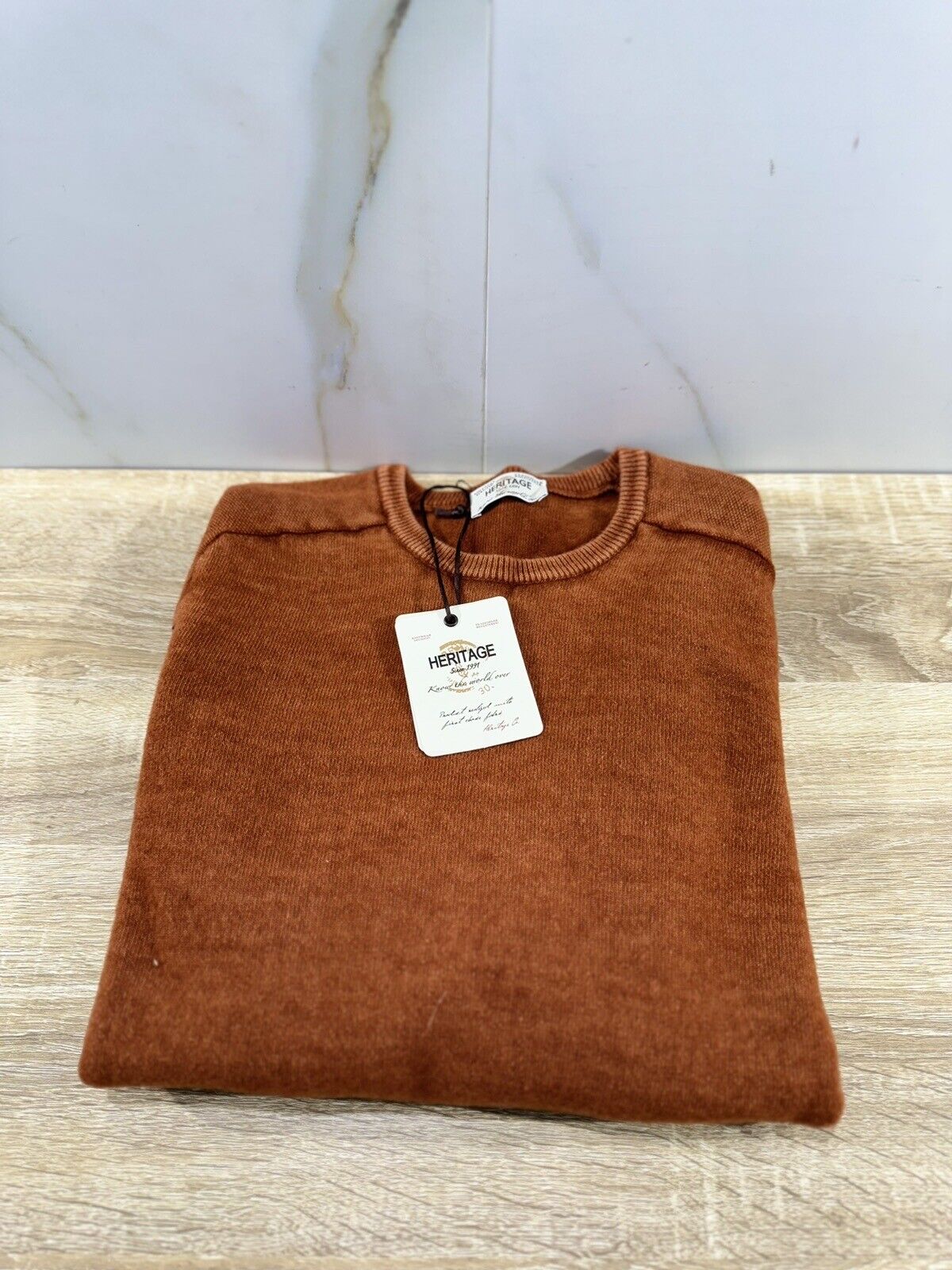 Heritage Maglia Uomo Lana E Cashmere Arancio  Made In Italy 50