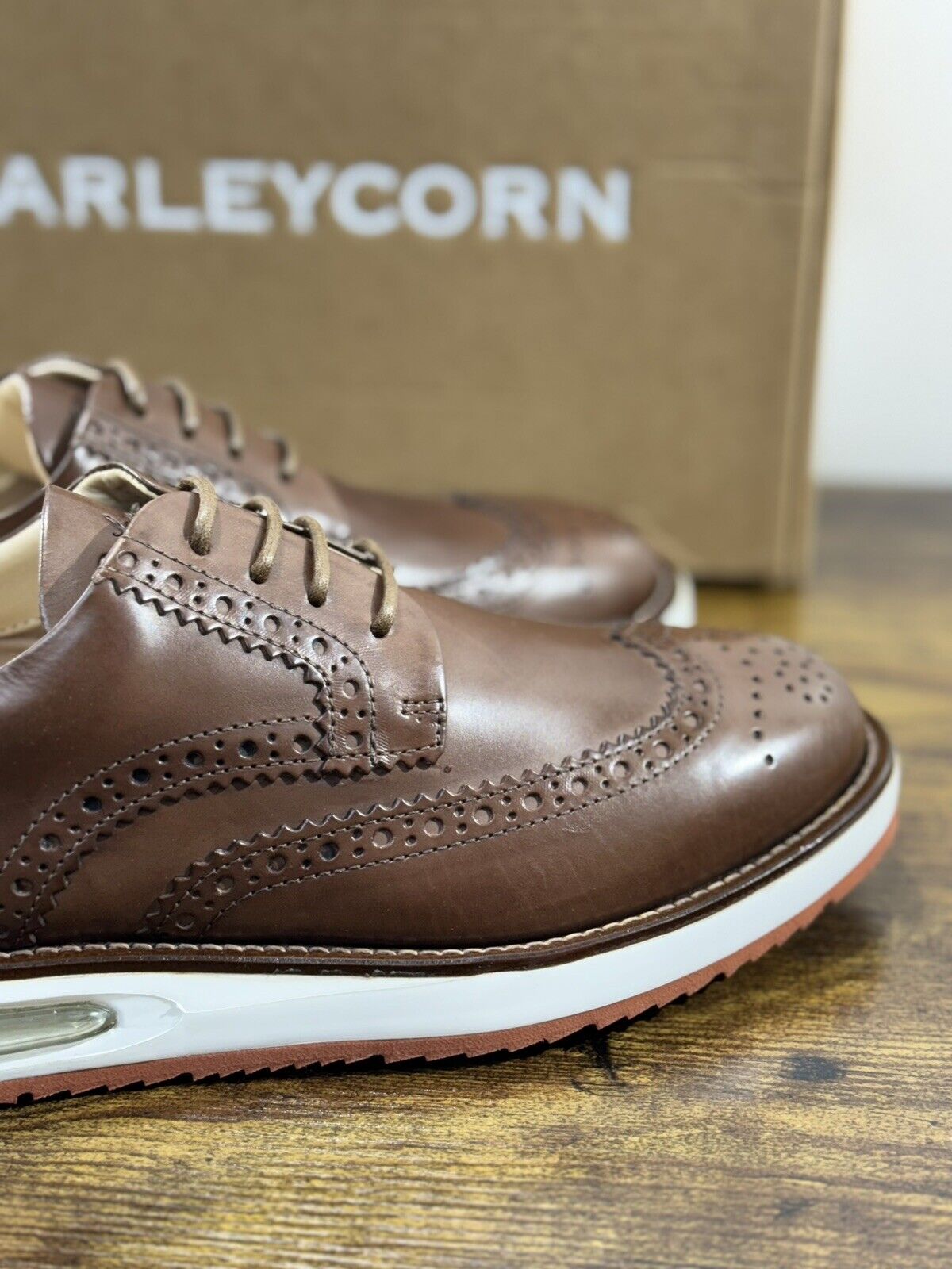 Barleycorn Air Brogue Uomo Pelle Brown  Extralight Casual Men Shoes 39.5