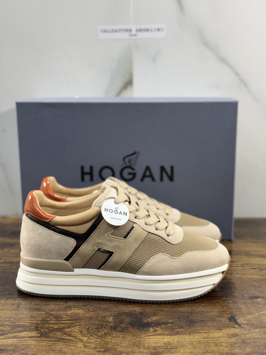 Hogan H483  Donna Sneaker  Suede Beige   Luxury Hogan Woman  39