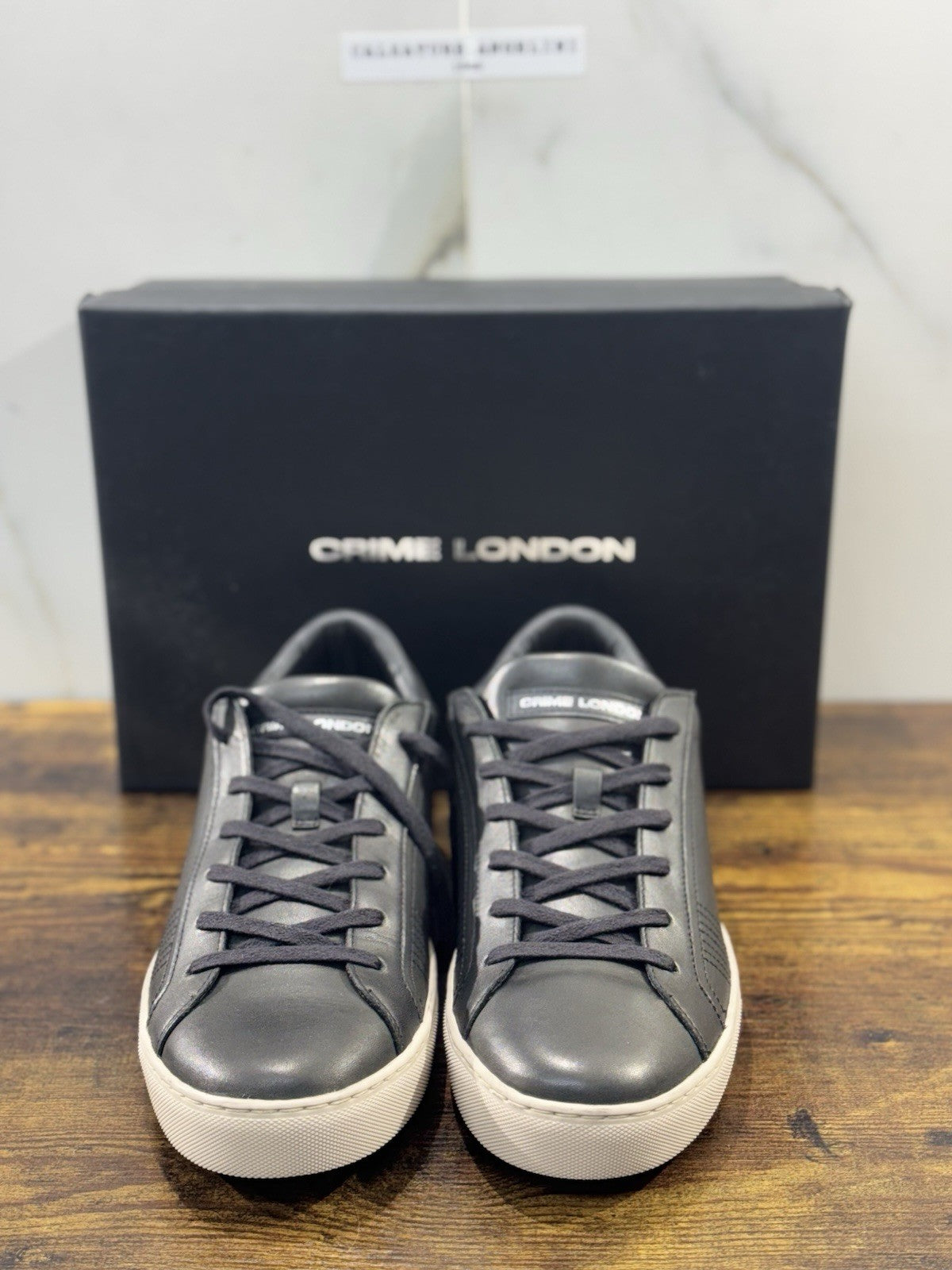 Crime London Sneaker Uomo Low Top Essential      Pelle  Nero Casual Men Shoes 42