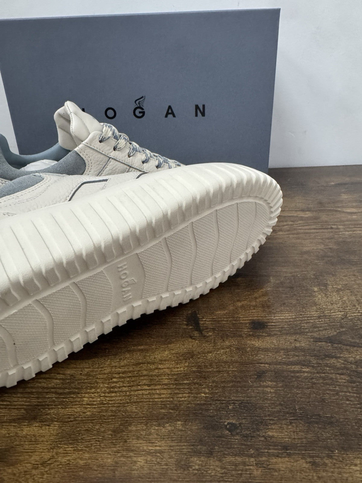 Hogan H Stripes Pelle Bianco Celeste  Casual Hogan Donna 35
