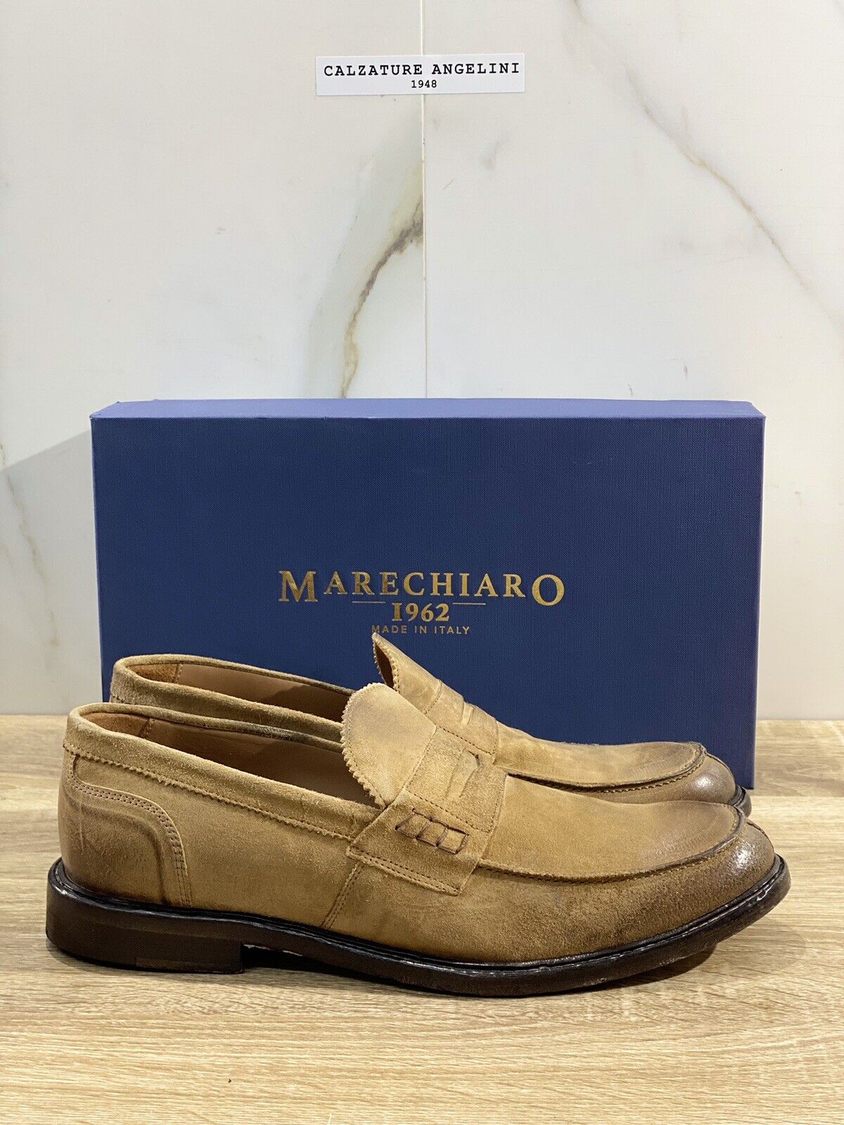 Marechiaro 1962 Mocassino Uomo Pelle Suede Cuoio Fully Made In Italy 39