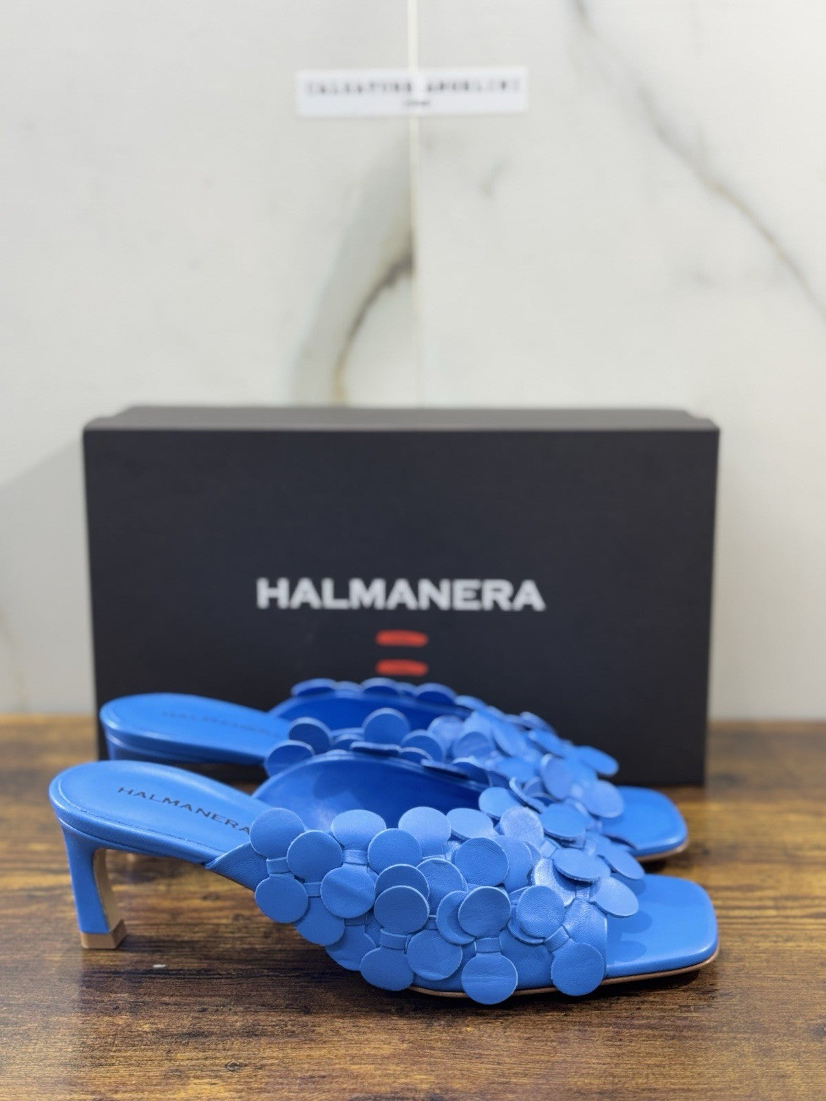 HALMANERA Sandalo      Pelle Blu Atollo   Luxury Made In Italy Donna 40
