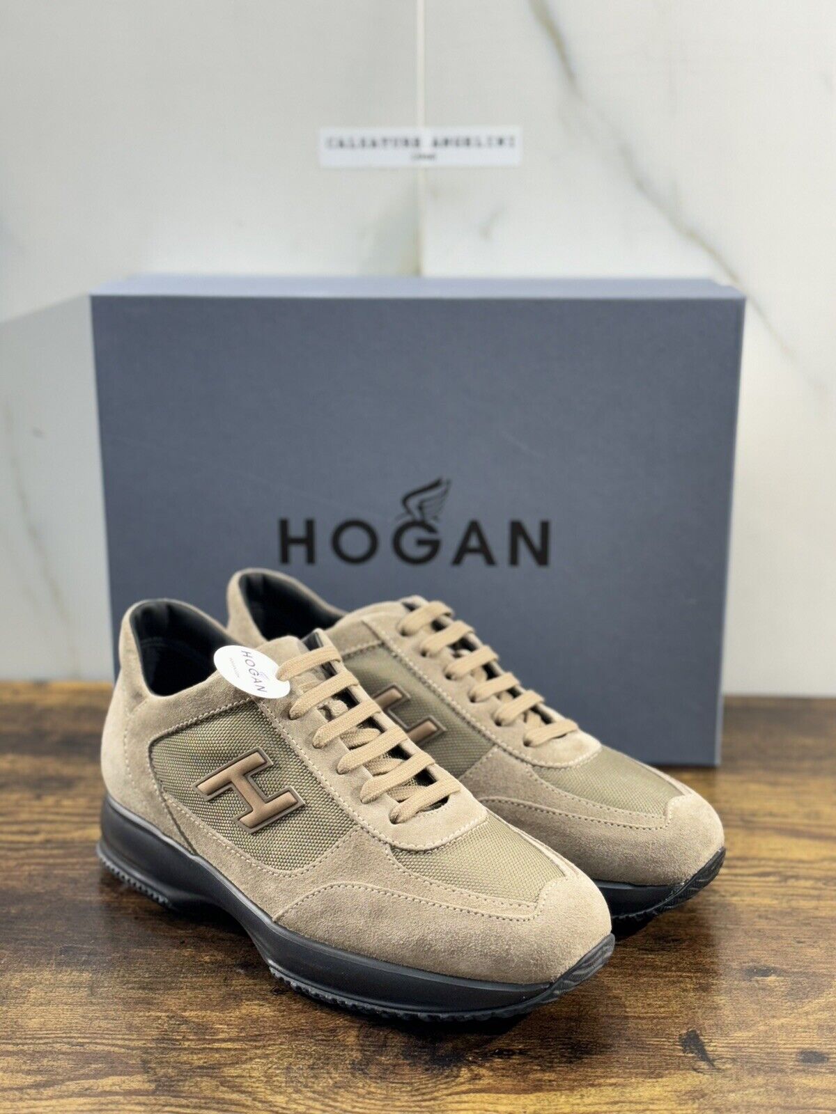 Hogan Interactive uomo suede Tortora     luxury casual hogan shoes 42