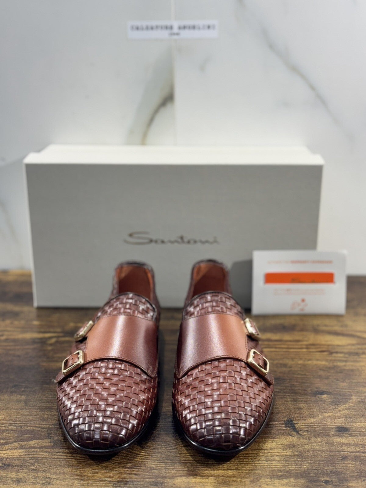 Santoni Scarpa Uomo Mocassino   Pelle  Cuoio Intreccio Luxury Men Santoni 7