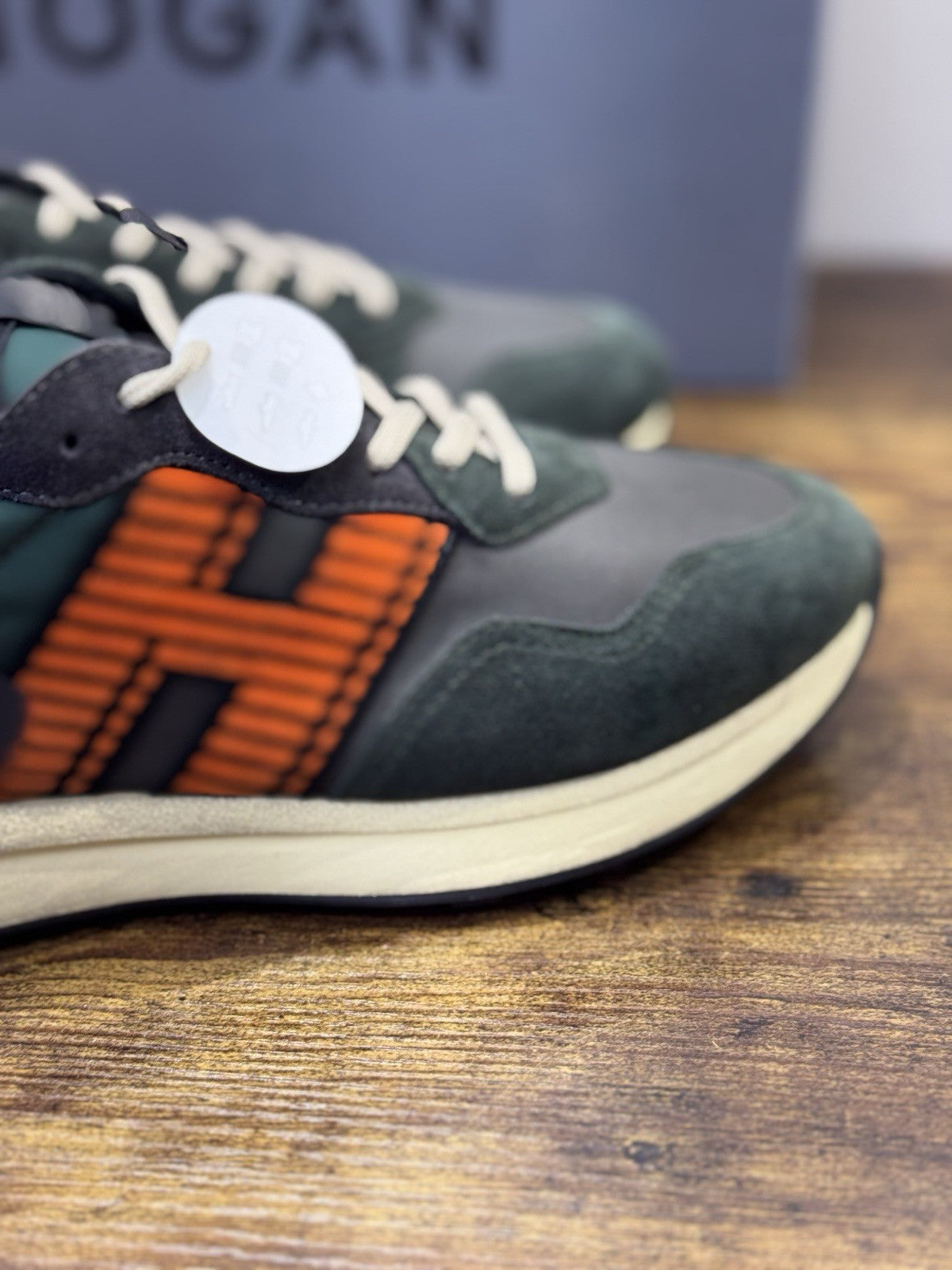 Hogan H601 Sneaker Pelle Suede Verdone  Memory Foam   Casual Hogan Uomo 42
