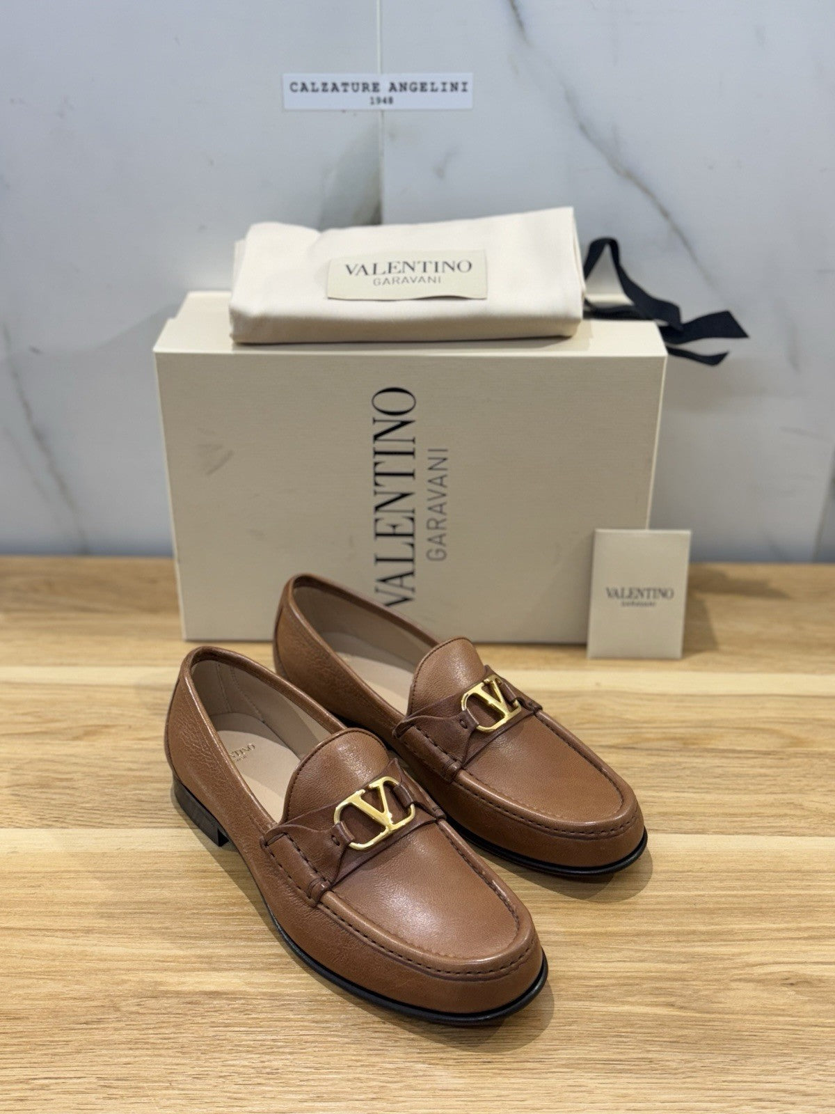 Valentino Garavani Mocassino Vlogo Signature Pelle Cuoio Luxury Donna 39