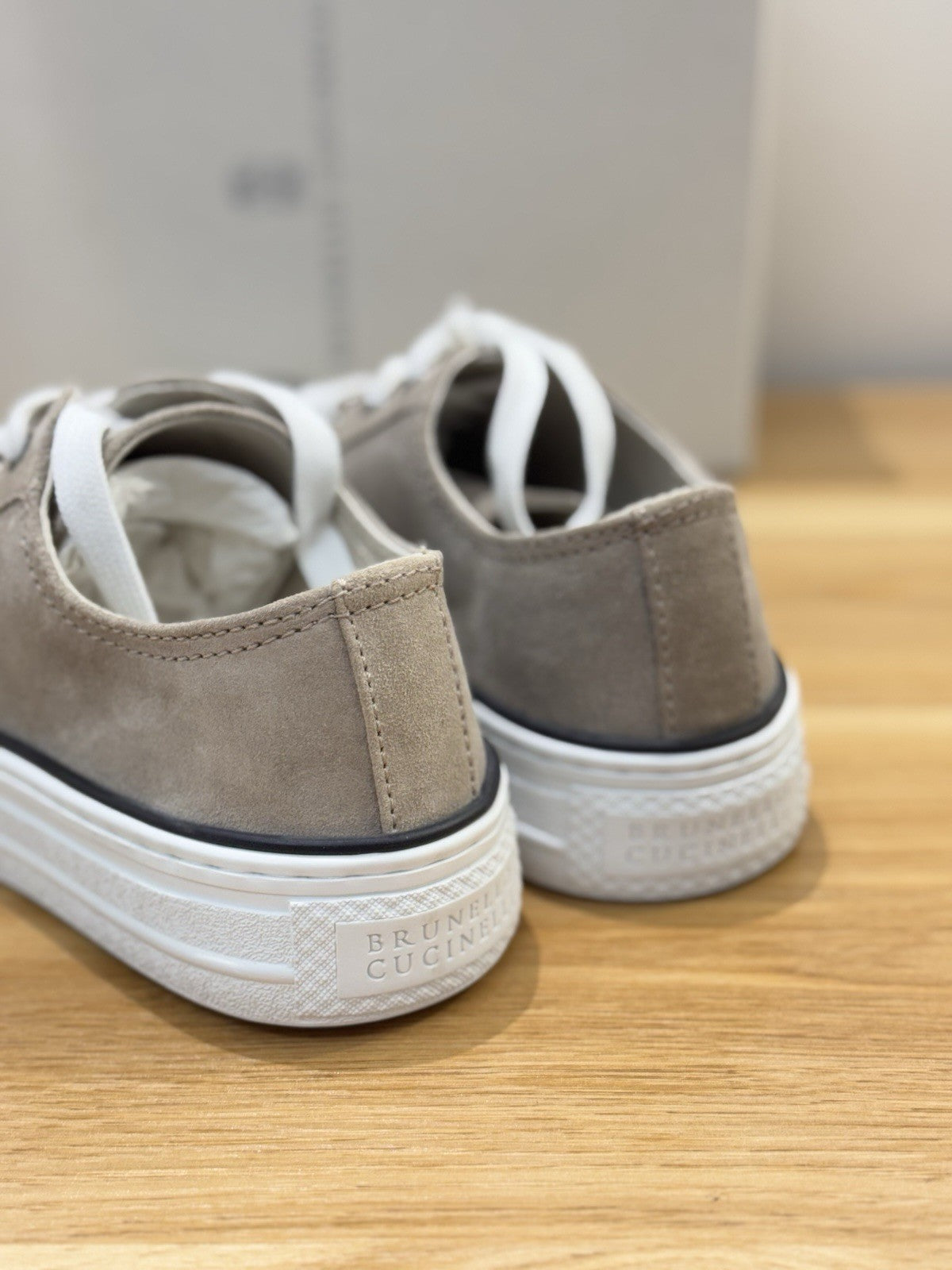 Brunello Cucinelli Sneaker  Suede Grey  Beige Luxury Cucinelli Scarpa Donna 40