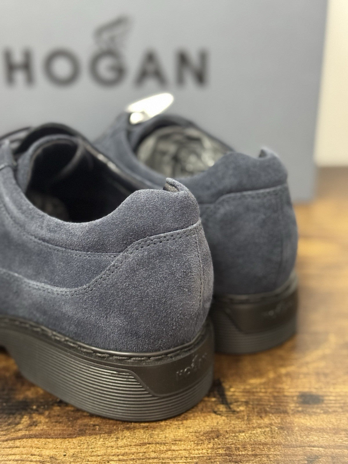 Hogan Derby Suede Blu Casual Memory Foam Hogan Business Uomo 39.5
