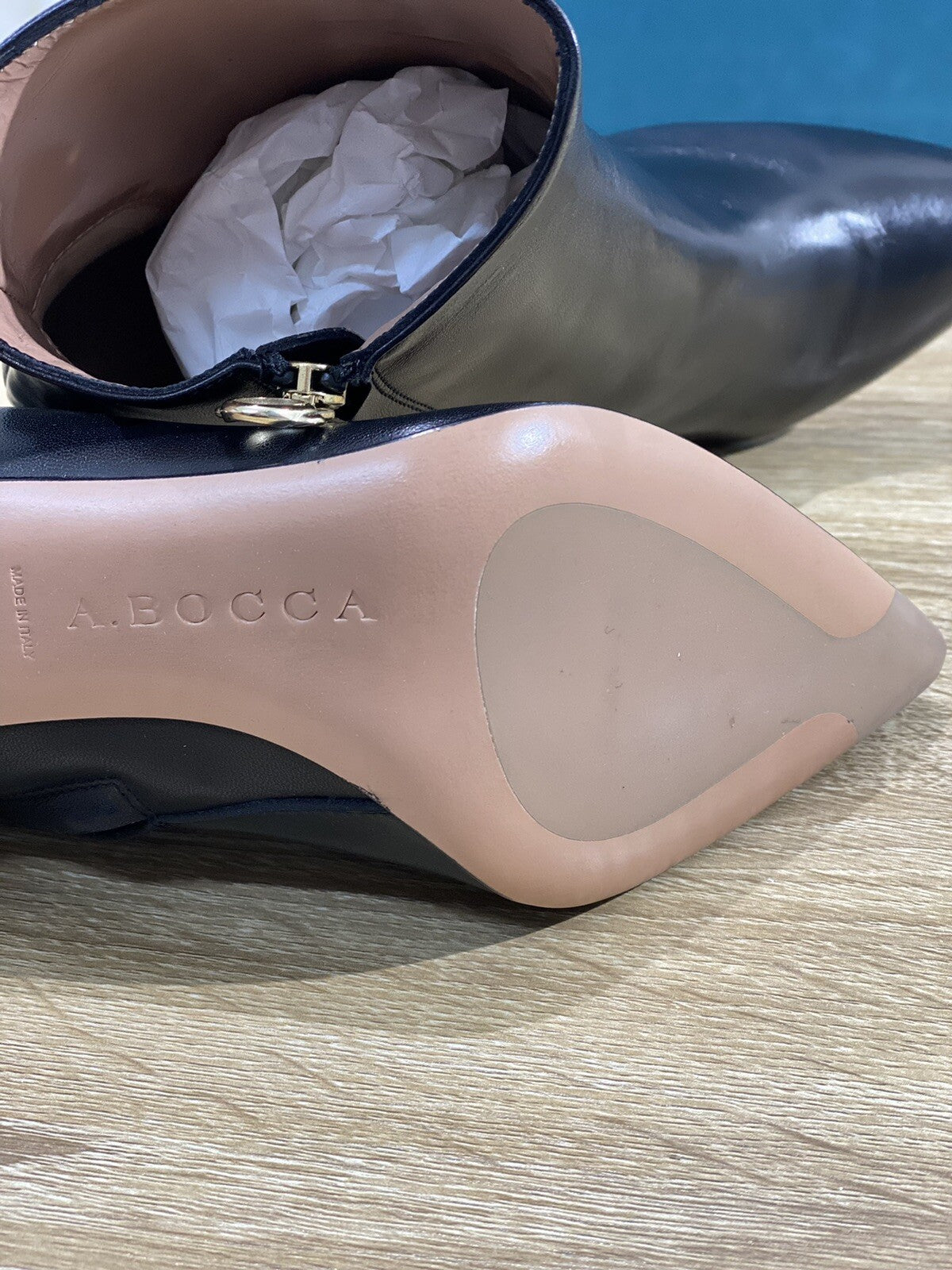 A.Bocca Stivaletto Donna In Pelle Nera AB2074 Con Tacco Luxury Donna 37.5