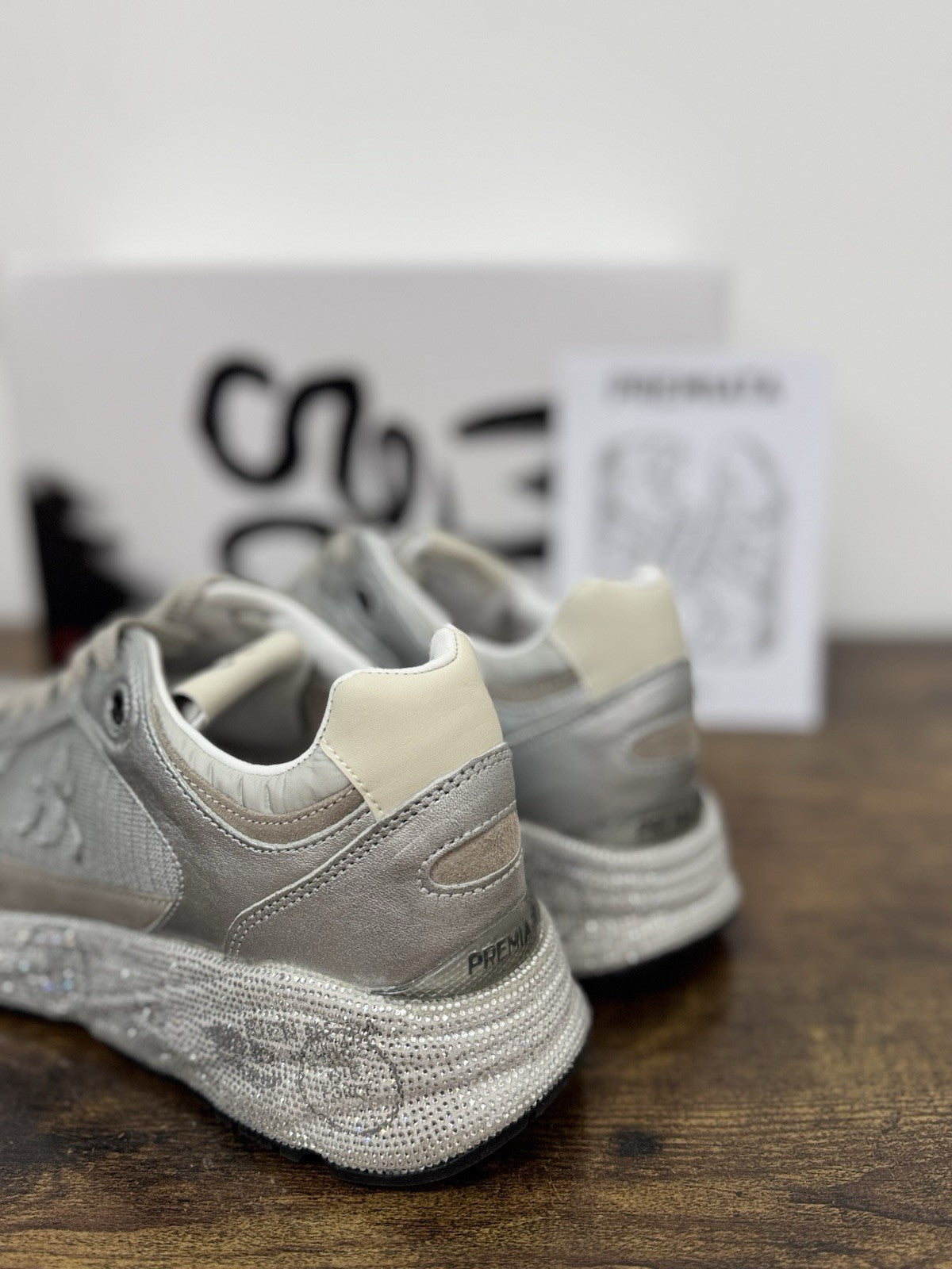 Premiata Mase Sneaker Pelle Silver Strass Casual Premiata Donna 39