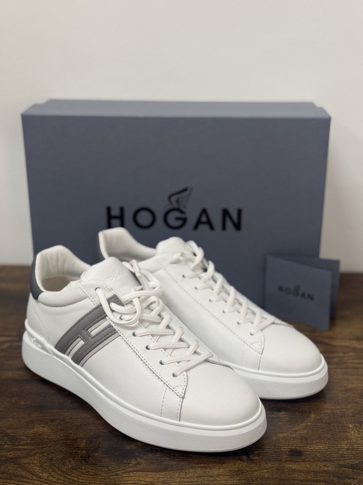 Hogan H580 uomo sneaker Pelle Bianco  memory foam Luxury Hogan Men Shoes 40