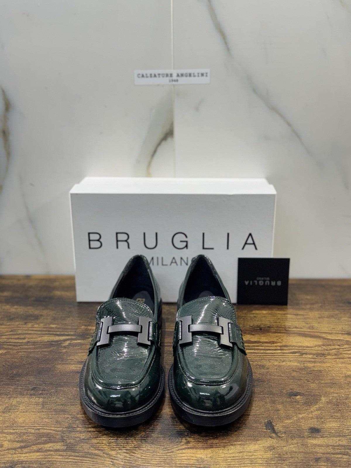 Bruglia Milano Mocassino Verdone   Pelle  Top Quality Scarpe Donna 41