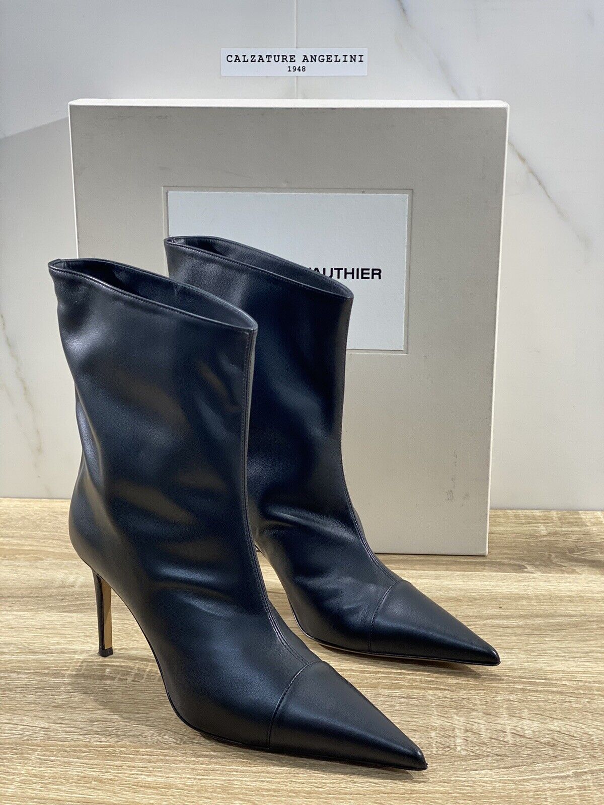 Alexandre Vauthier Raquel 85 Tubo Luxury Boot Donna Pelle Nero  38