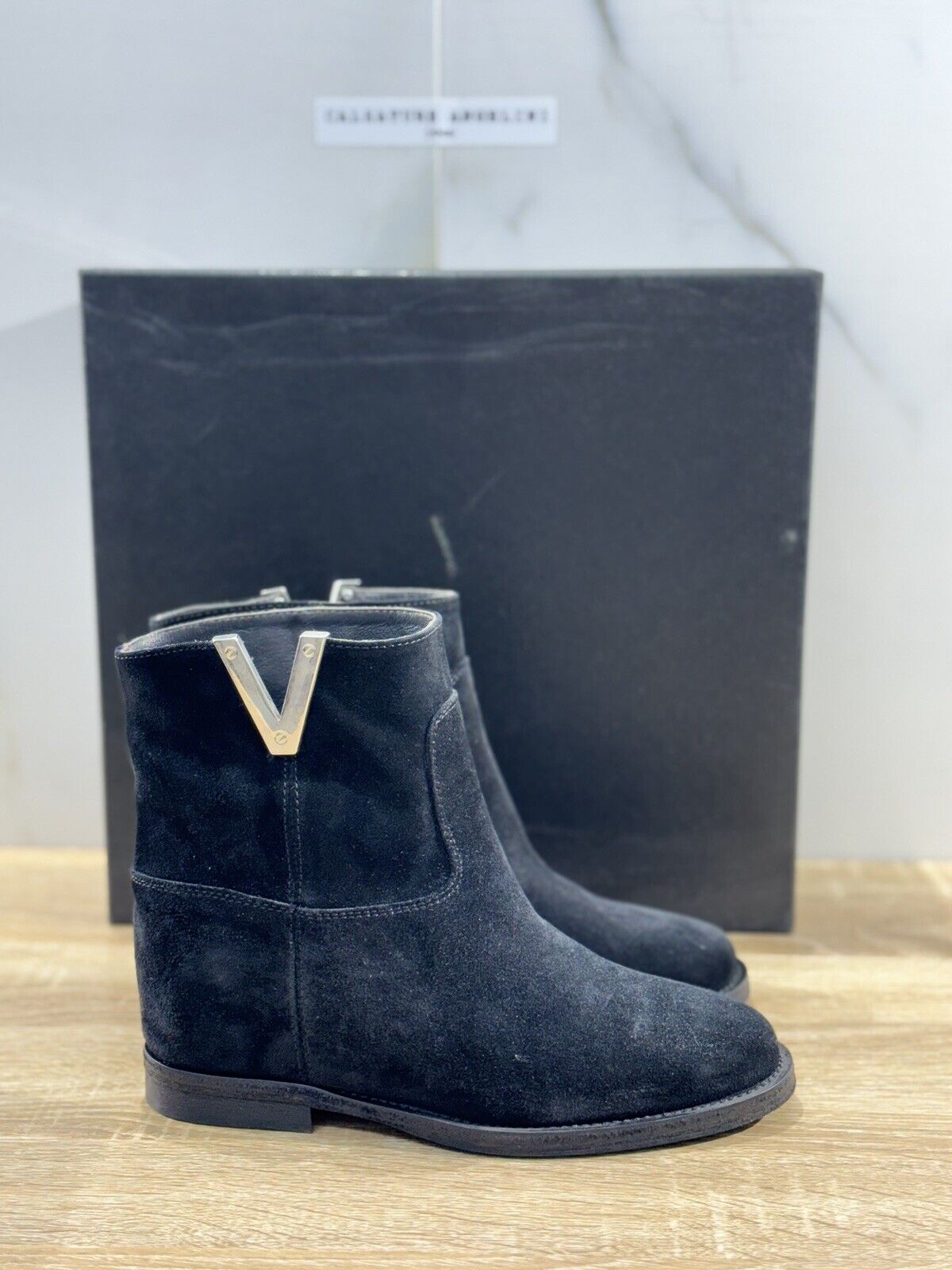 Via Roma 15 Stivaletto Donna 2576 Suede Nero 36