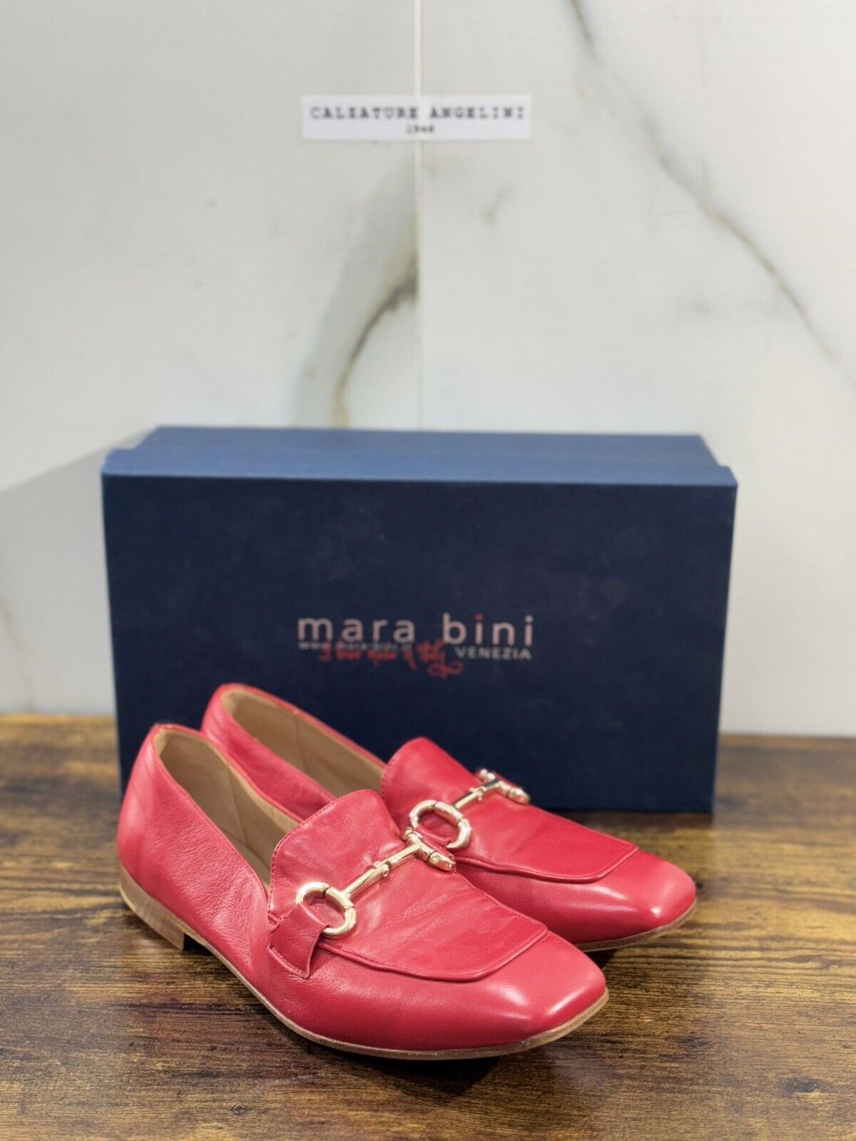 Mara Bini Mocassino  Donna Pelle Rosso Handmade Sacchetto 37