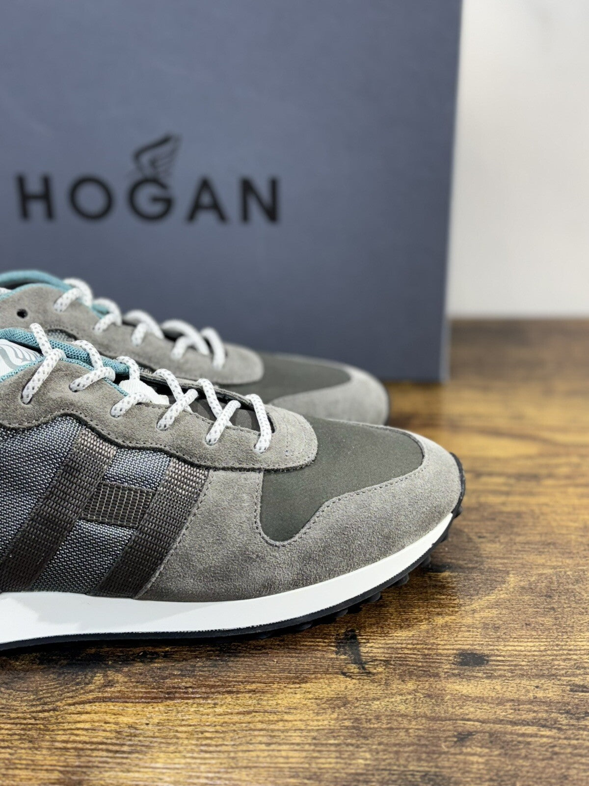 Hogan H429 sneaker uomo Pelle  Suede Grey hogan luxury men shoes 41.5