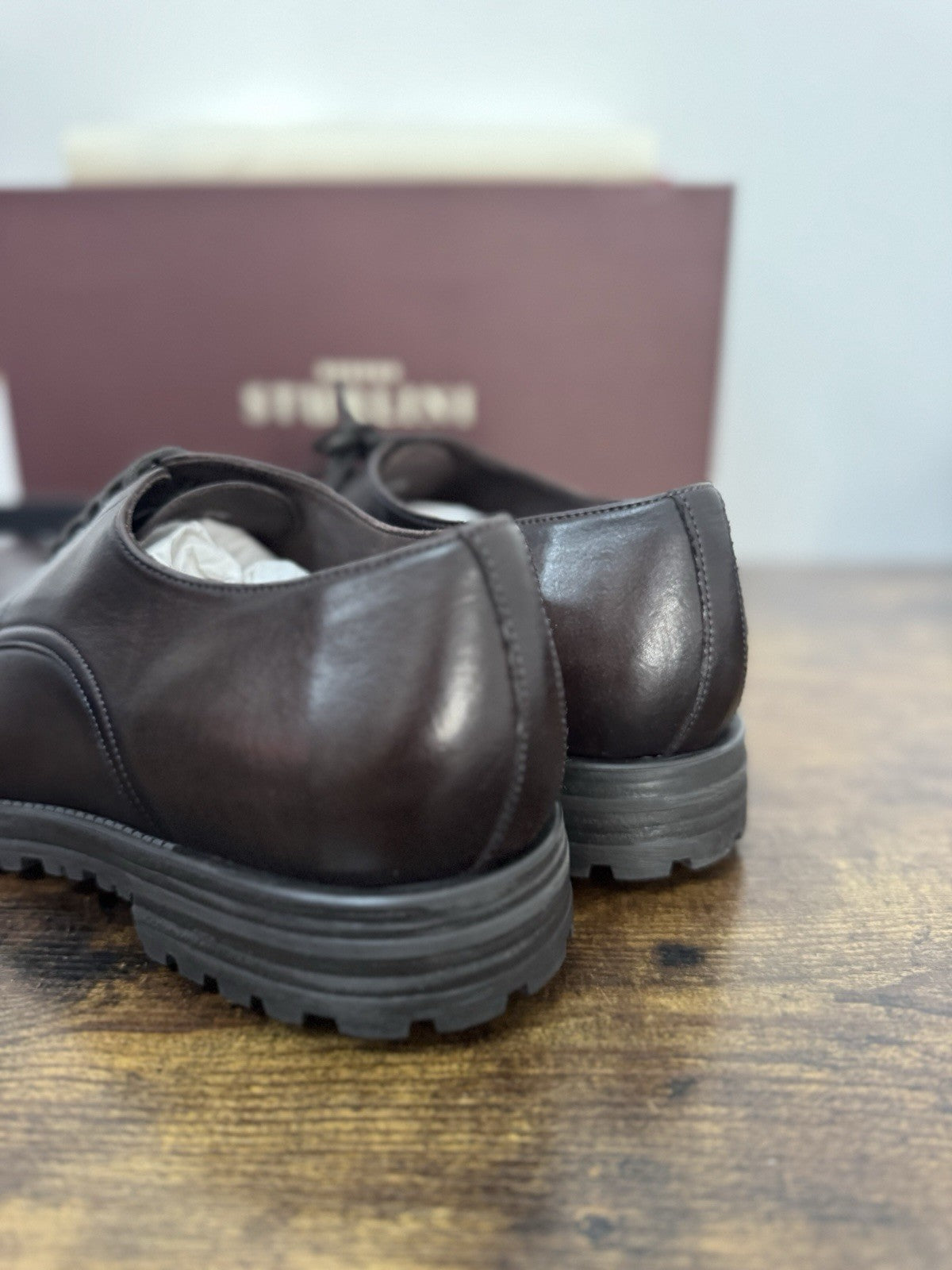 Sturlini  Derby Pelle Marrone Ultra Flex   Luxury Scarpa Uomo 44